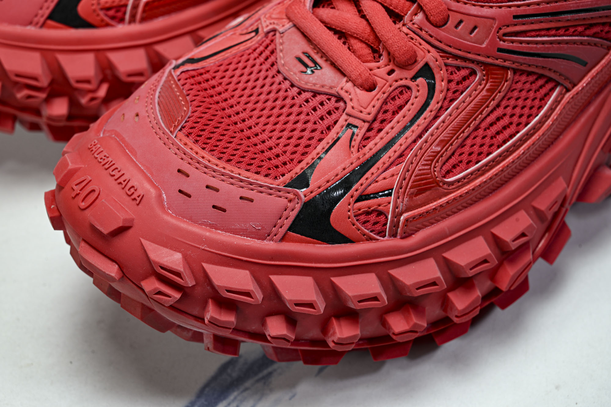 纯原Balenciaga Defender Rubber Platform Sneakers 巴黎世家 轮胎鞋红色W2R