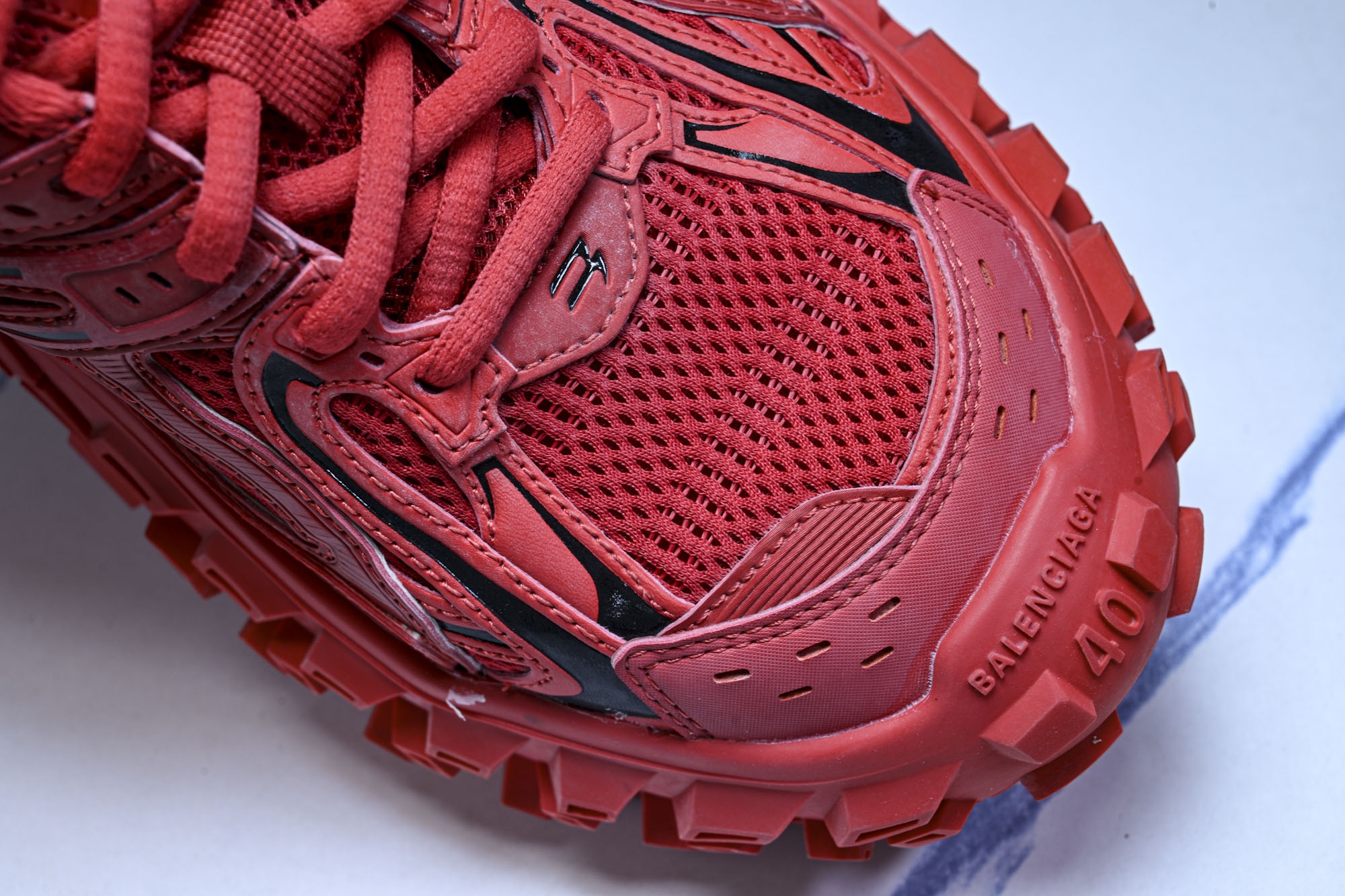 纯原Balenciaga Defender Rubber Platform Sneakers 巴黎世家 轮胎鞋红色W2R