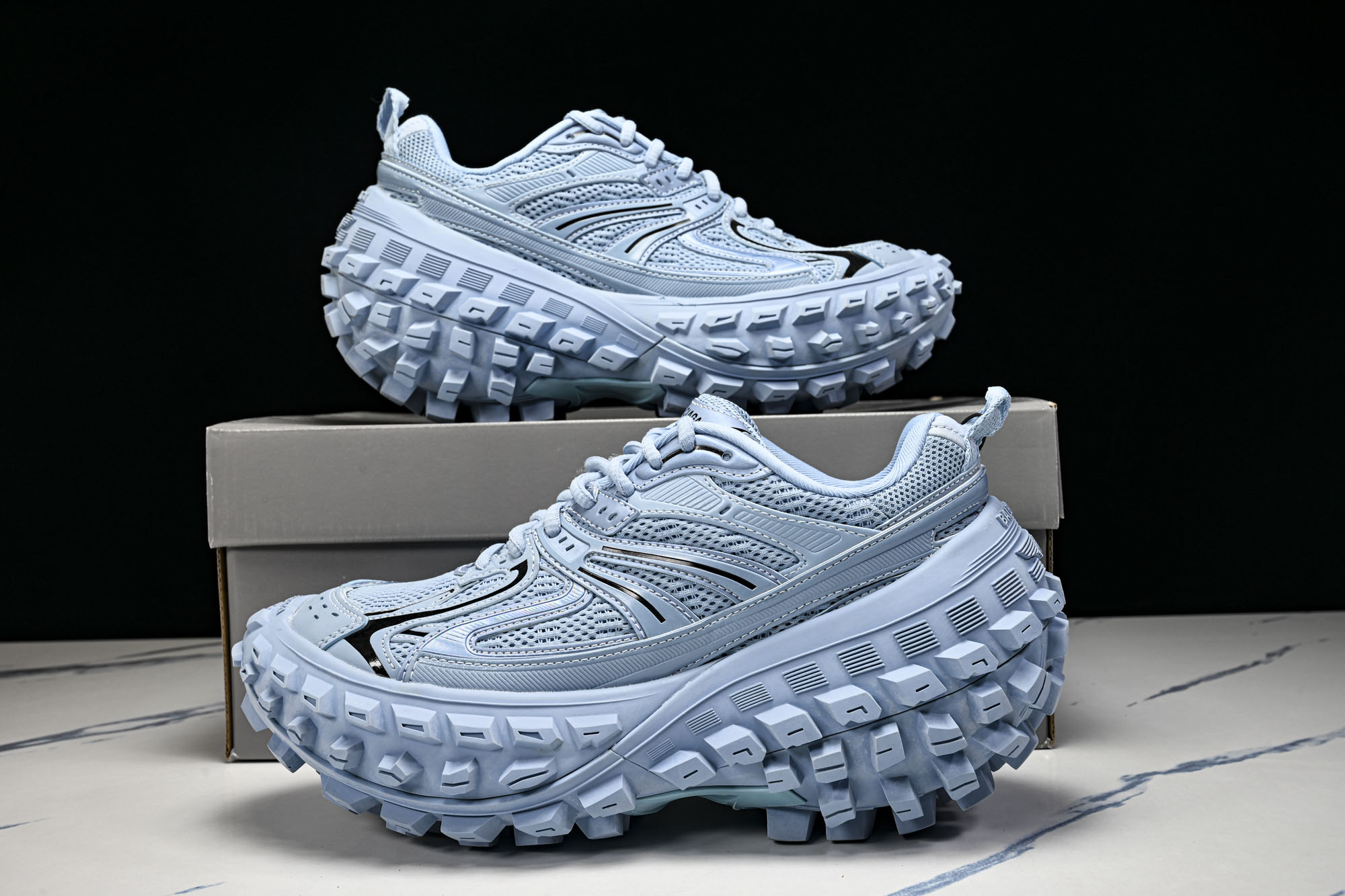 纯原Balenciaga Defender Rubber Platform Sneakers 巴黎世家 轮胎鞋蓝色W2R