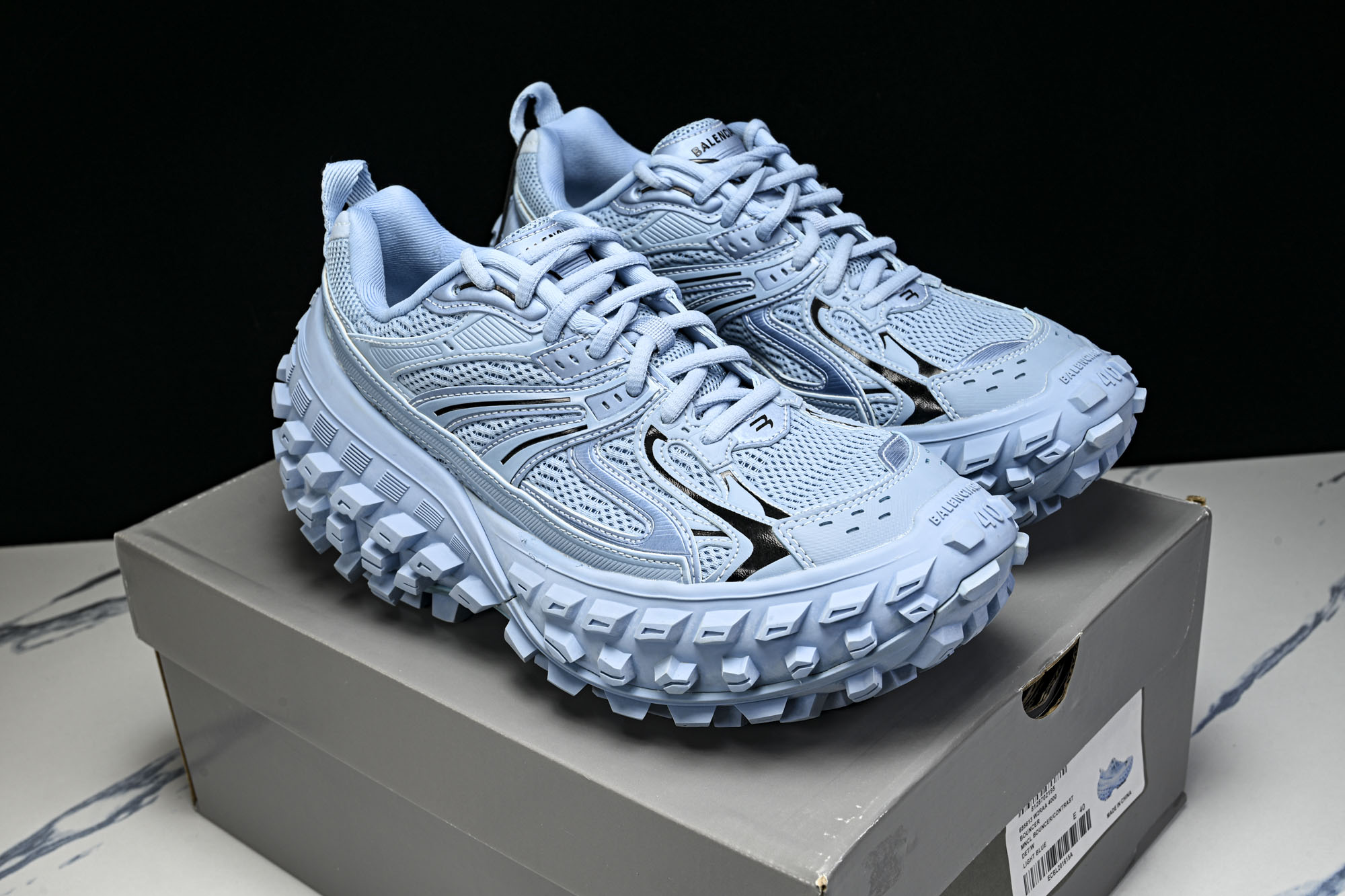 纯原Balenciaga Defender Rubber Platform Sneakers 巴黎世家 轮胎鞋蓝色W2R