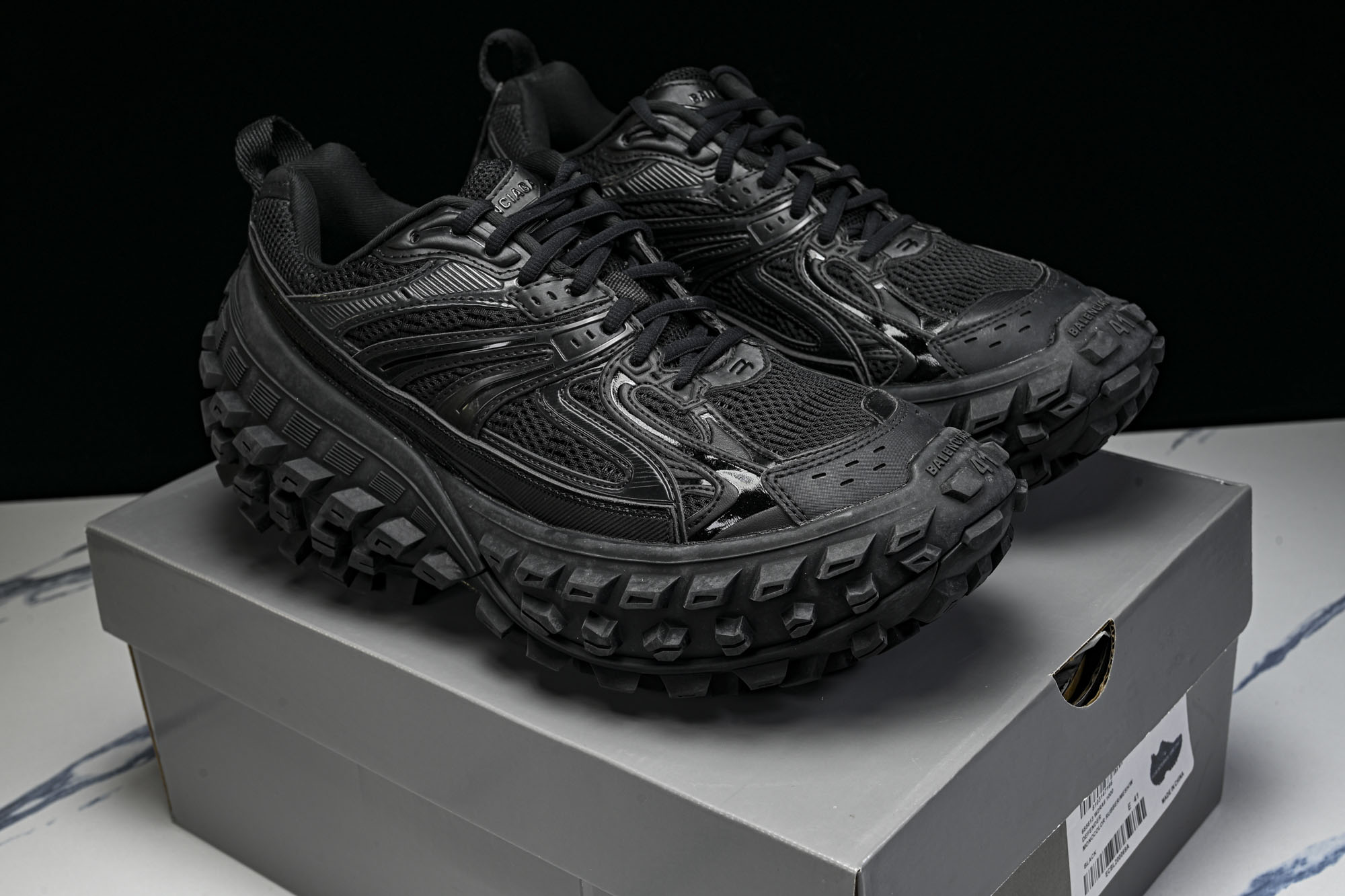 纯原Balenciaga Defender Rubber Platform Sneakers 巴黎世家 轮胎鞋黑色W2R