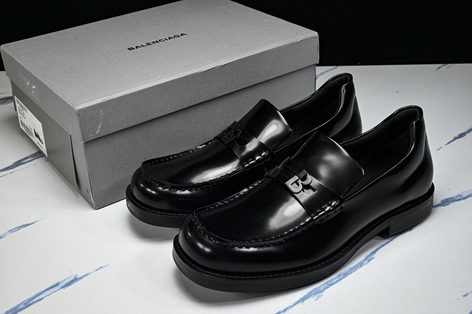 Balenciaga 巴黎世家 Comfy 男士牛皮方头 B标套脚乐福休闲皮鞋_2 #YZ021-1 【WC.顶级】 原
