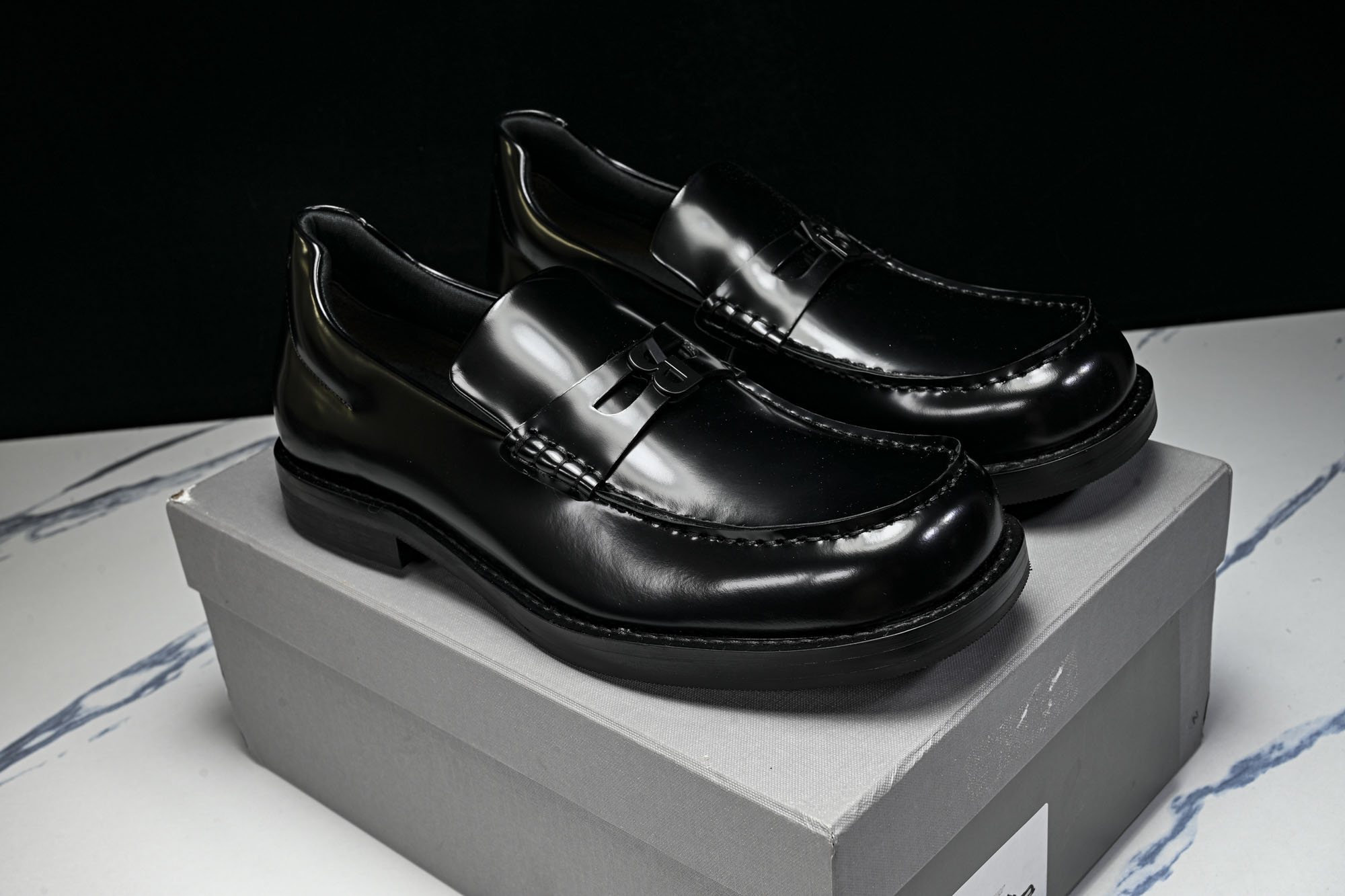 Balenciaga 巴黎世家 Comfy 男士牛皮方头 B标套脚乐福休闲皮鞋_2 #YZ021-1 【WC.顶级】 原