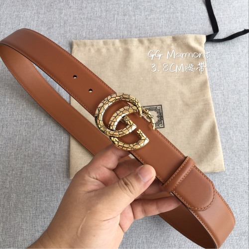 Gucci GG Marmont Leather Belt, 3.8 cm Width, Iconic Design, Shop Now!