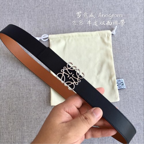 Loewe Anagram Reversible Leather Belt, 2.8 cm Wide, Stylish Accessory