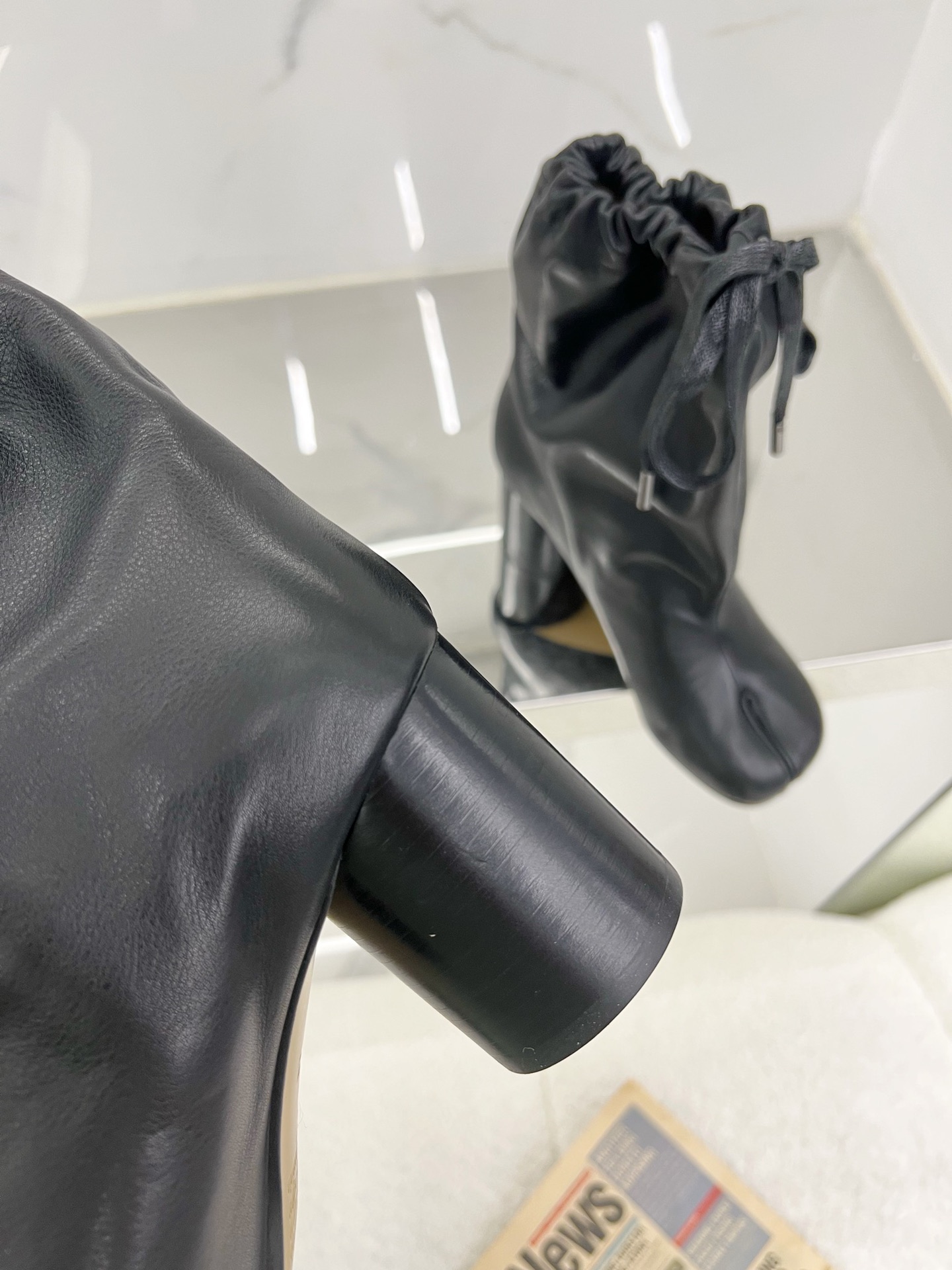 MM6 2024/ss Tabi Toes Boots: Cattle Skin, Quality, Original Design, 8cm Heel - 图片 4