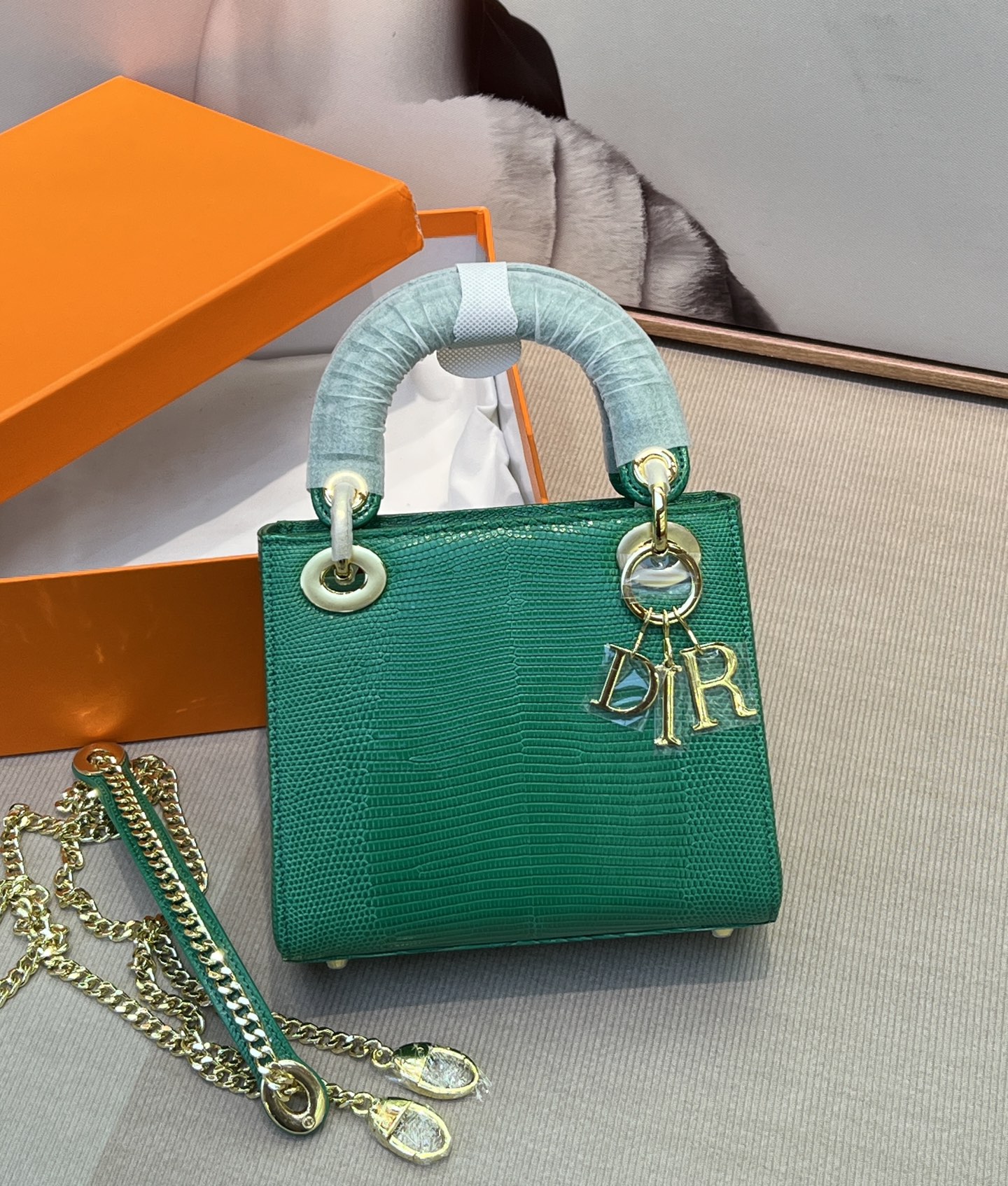 NO:700091,Dior Dior Lizard three-part, emerald green/gold buckle,, dior, dior, Hermes,19860909Dior迪奥蜥蜴三格,翡翠绿/金扣,,dior,dior,Hermes,,Bag