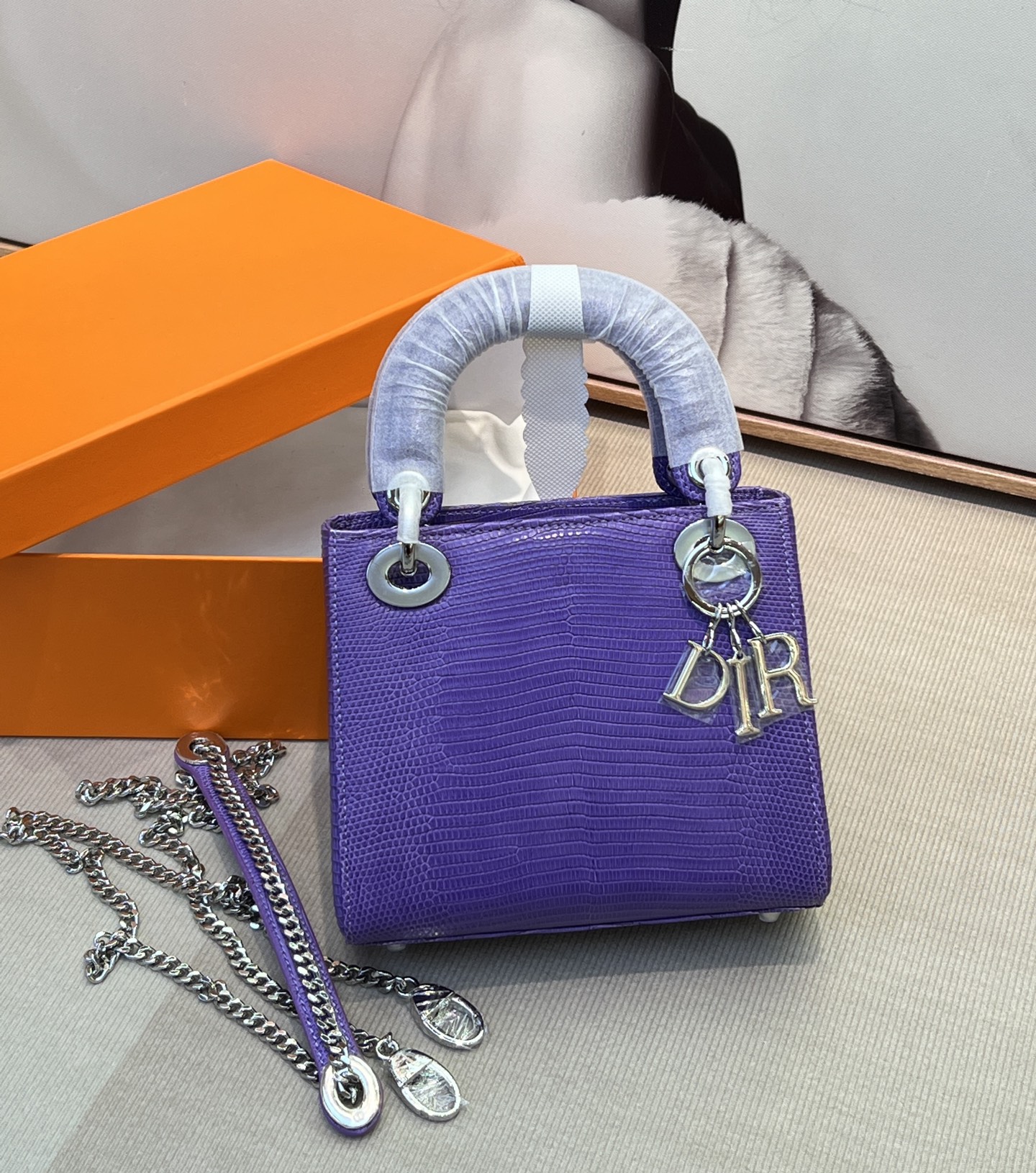 NO:700086,Dior Dior Lizard three-part, iris purple/silver buckle,, dior, dior, Hermes,19860909Dior迪奥蜥蜴三格,鸢尾紫/银扣,,dior,dior,Hermes,,Bag