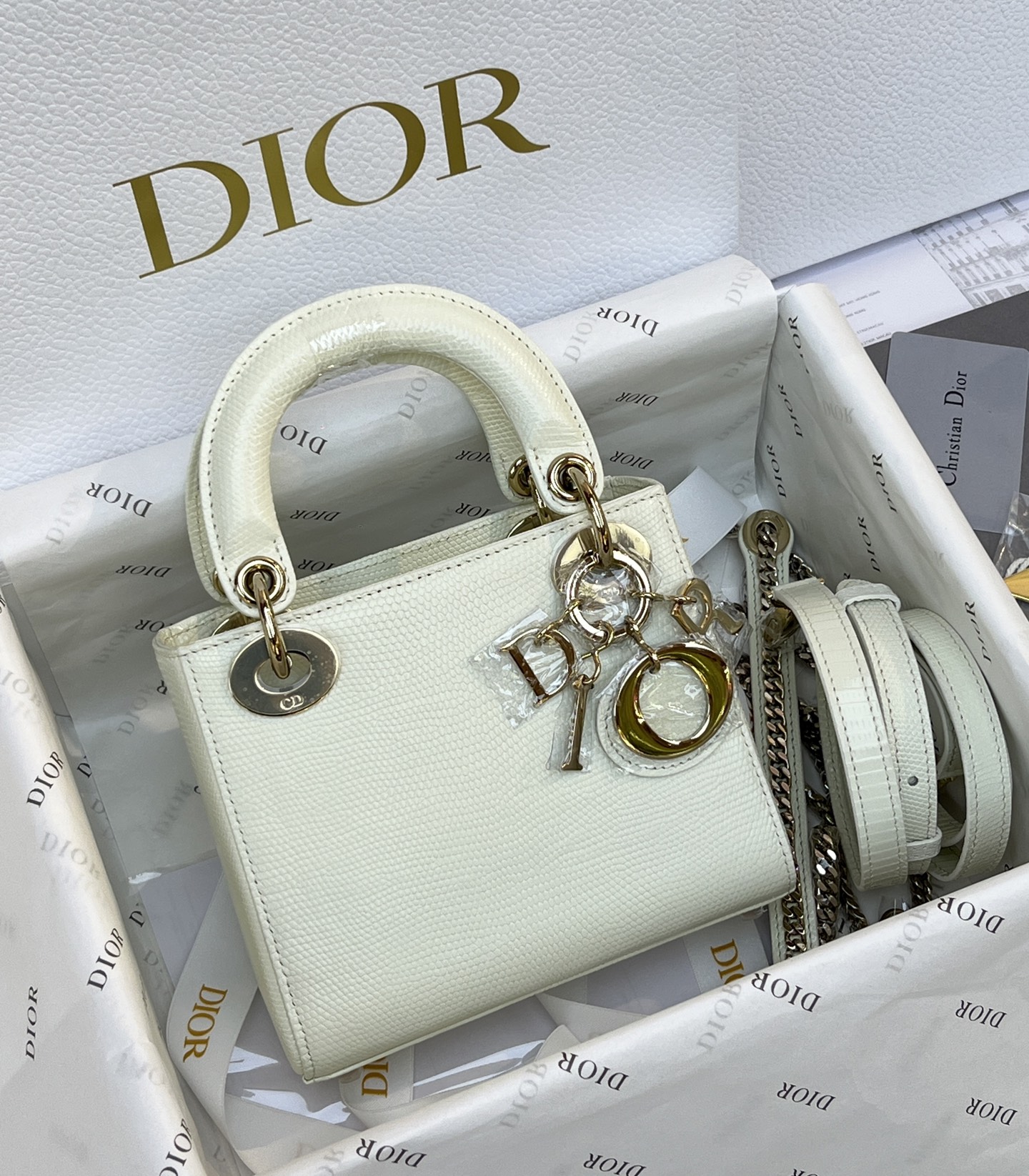 NO:700083,Dior Dior Lizard Three Grids, Milkshake White/Gold Buckle,, dior, dior, Hermes,19860909Dior迪奥蜥蜴三格,奶昔白/金扣,,dior,dior,Hermes,,Bag