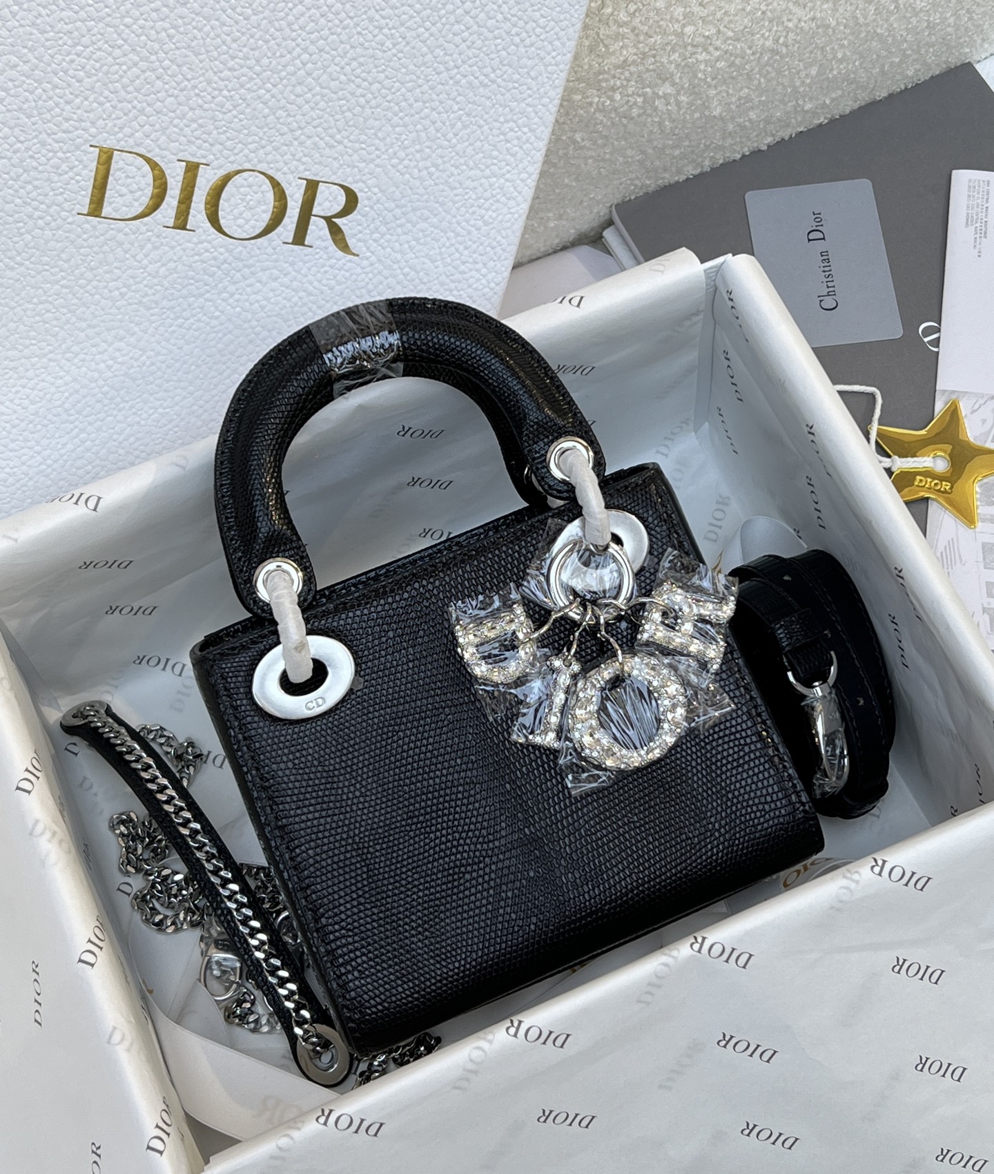 NO:700075,Dior Dior lizard three compartments, black/large diamond buckle,, dior, dior, Hermes,19860909Dior迪奥蜥蜴三格,黑色/大钻扣,,dior,dior,Hermes,,Bag