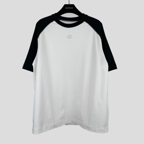 Balenciaga White and Black Contrast Baseball T-Shirt, Unisex, Relaxed Fit 1 Balenciaga White and Black Contrast Baseball T-Shirt, Unisex, Relaxed Fit