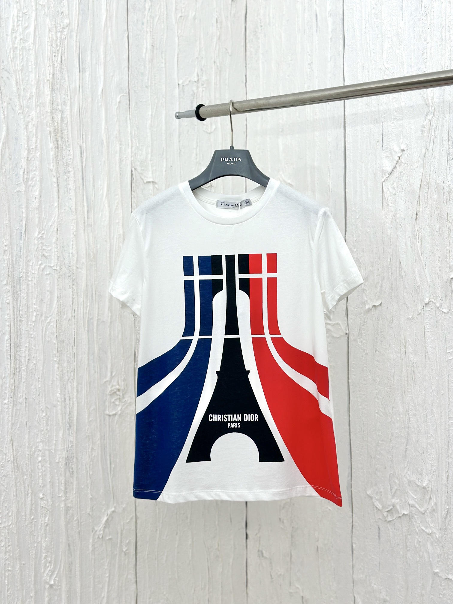 (Modelo de mujer) Dio*/Dior 24 nueva camiseta de manga corta con estampado de torres. ¡Ajuste regular, extremadamente t…