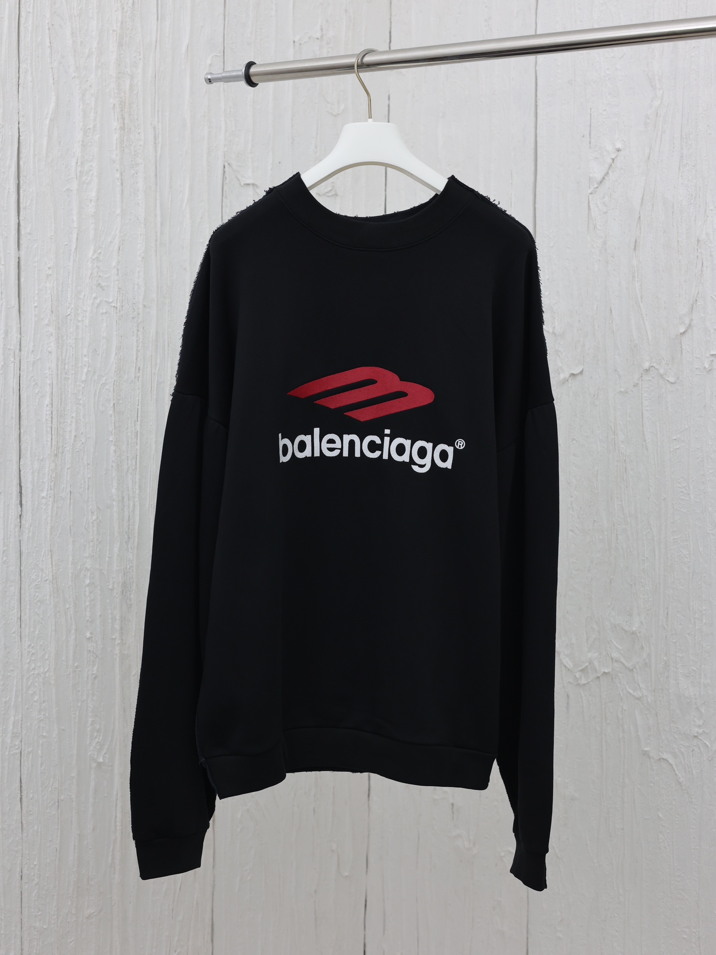 Balenciag*/巴黎24联名款双面美纹3M圆领卫衣采用订色订染毛圈纯棉卫衣面420g双股双纱手感舒