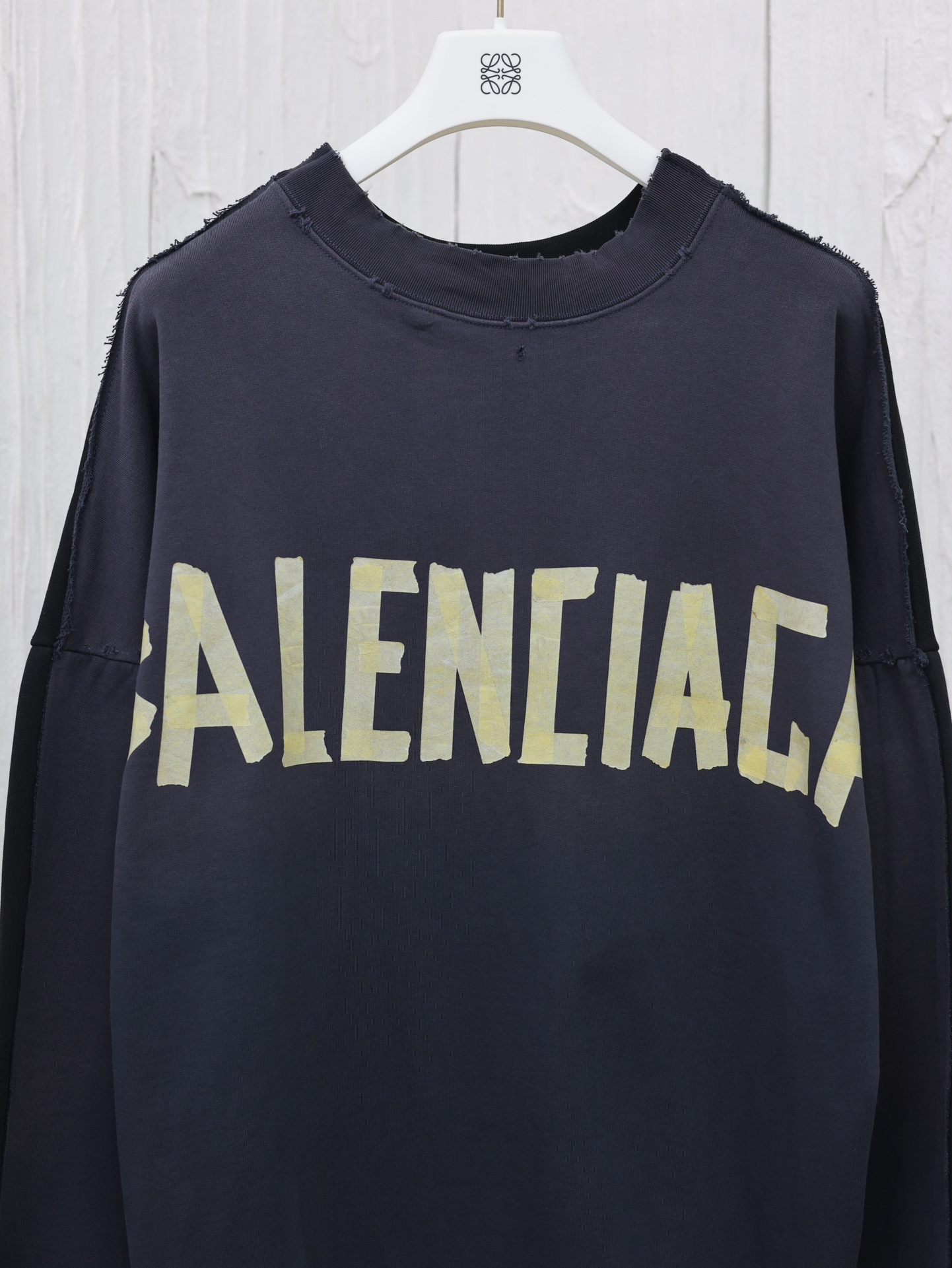 Balenciag*/巴黎24联名款双面美纹3M圆领卫衣采用订色订染毛圈纯棉卫衣面420g双股双纱手感舒