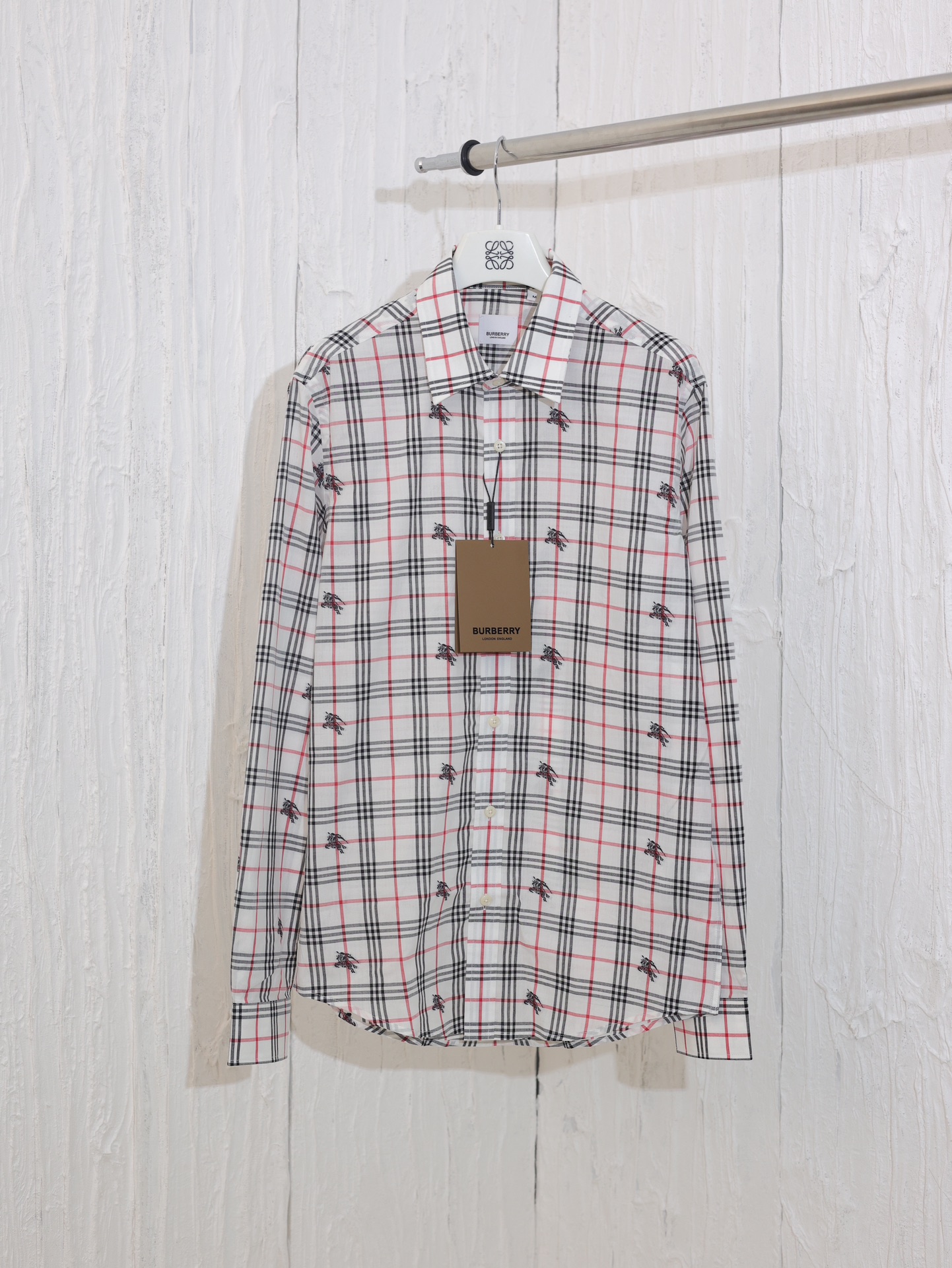 Burberry*/Burberry clásico estampado de cuadros y caballo camisa Talla: S/M/L/XL/XXL