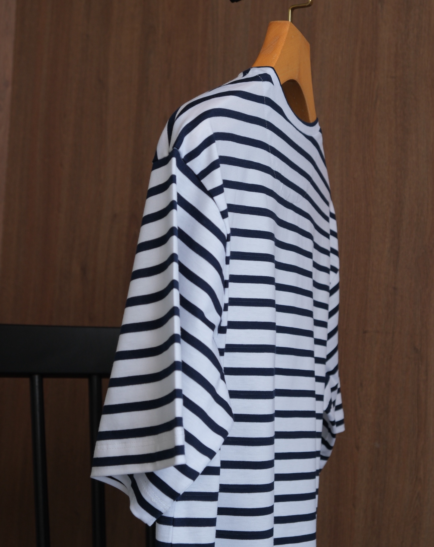 Prada Striped T-Shirt - Navy Blue & White Cotton Tee with Logo Embroidery 4 i1746761766558 3110 0 2