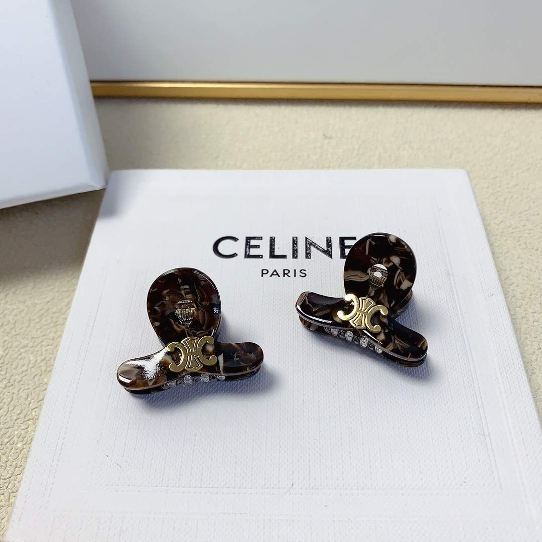 celine赛琳celine抓夹钛钢logo抓夹韩版小边夹精致小仙女必入单品宝藏款闭眼入推荐款一对