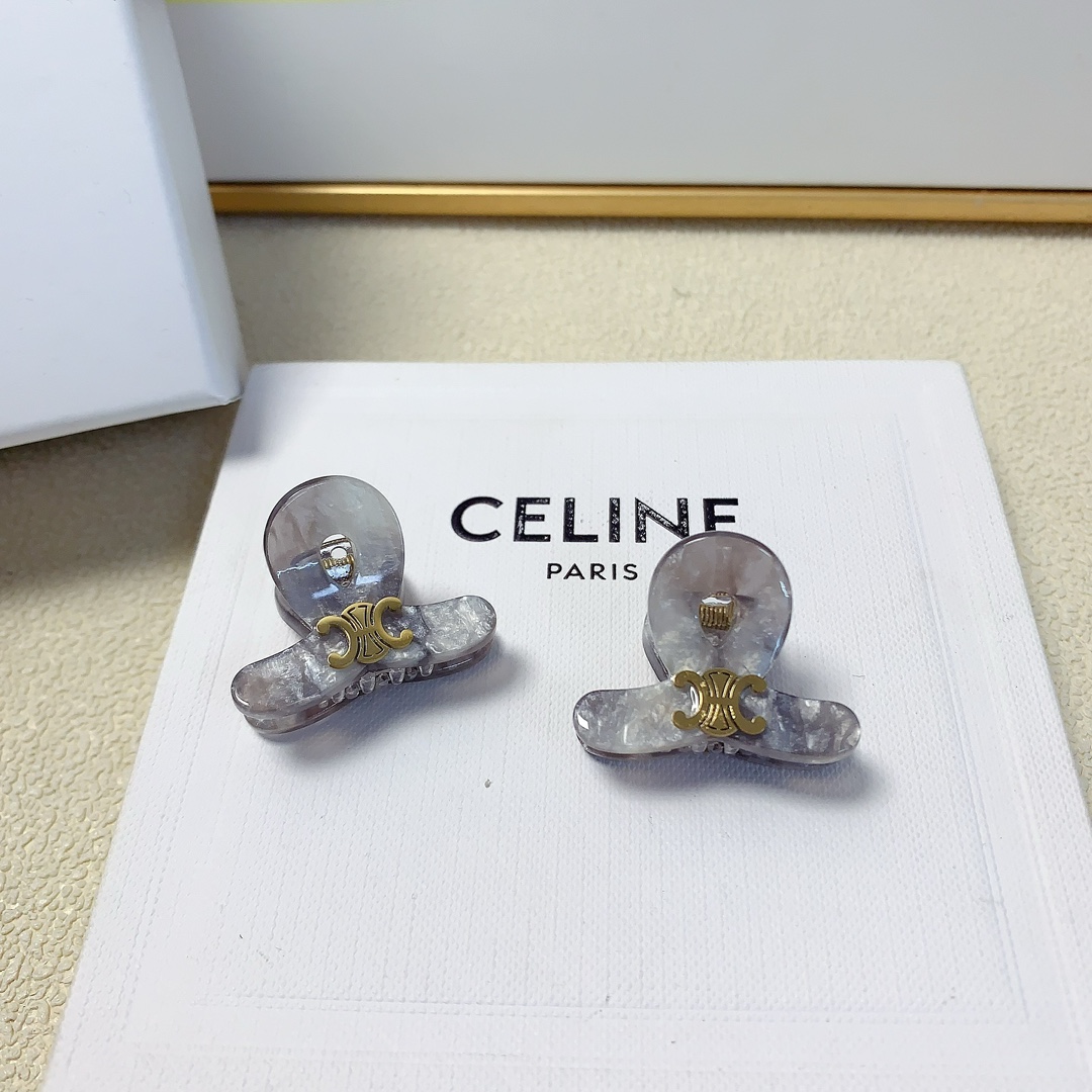 celine赛琳celine抓夹钛钢logo抓夹韩版小边夹精致小仙女必入单品宝藏款闭眼入推荐款一对