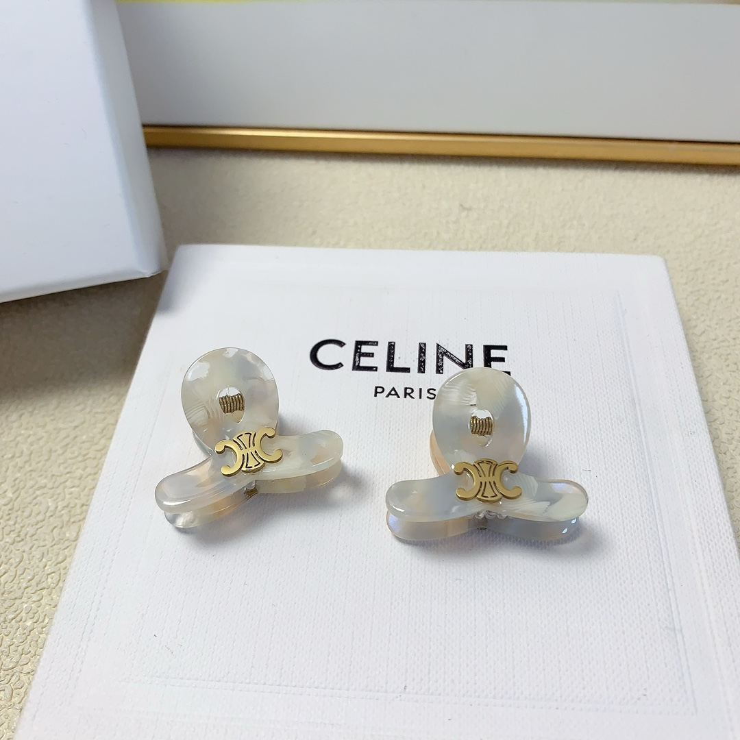 celine赛琳celine抓夹钛钢logo抓夹韩版小边夹精致小仙女必入单品宝藏款闭眼入推荐款一对