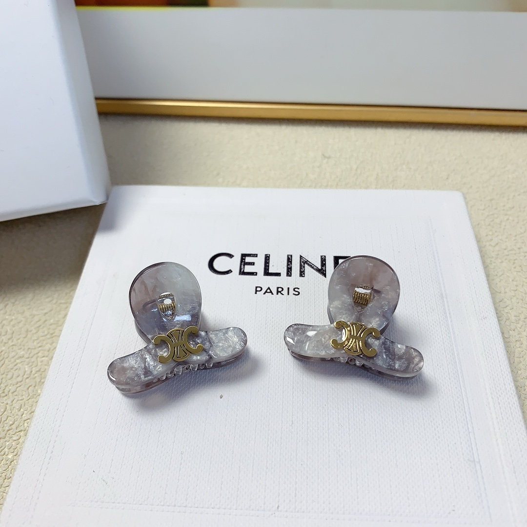 celine赛琳celine抓夹钛钢logo抓夹韩版小边夹精致小仙女必入单品宝藏款闭眼入推荐款一对