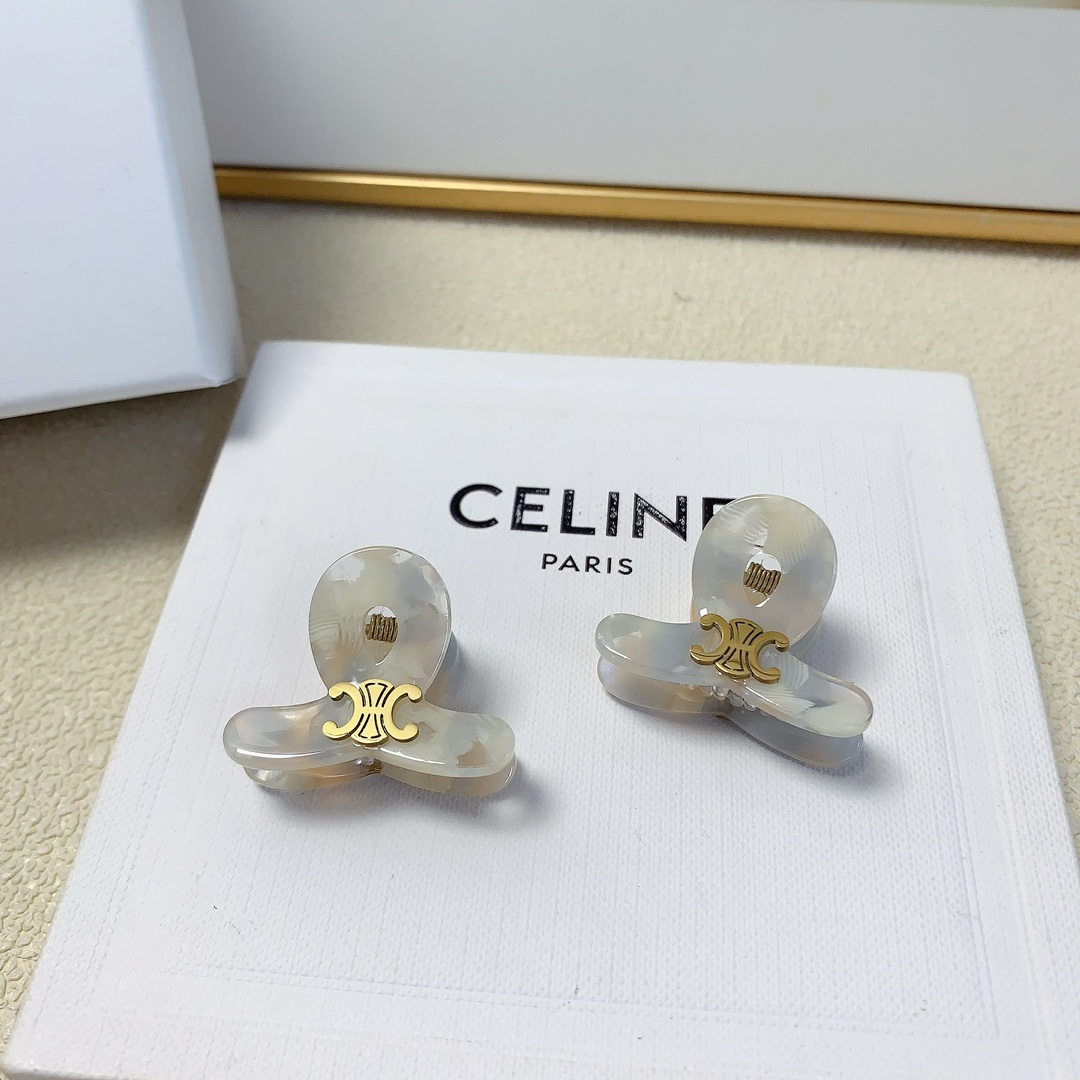 celine赛琳celine抓夹钛钢logo抓夹韩版小边夹精致小仙女必入单品宝藏款闭眼入推荐款一对