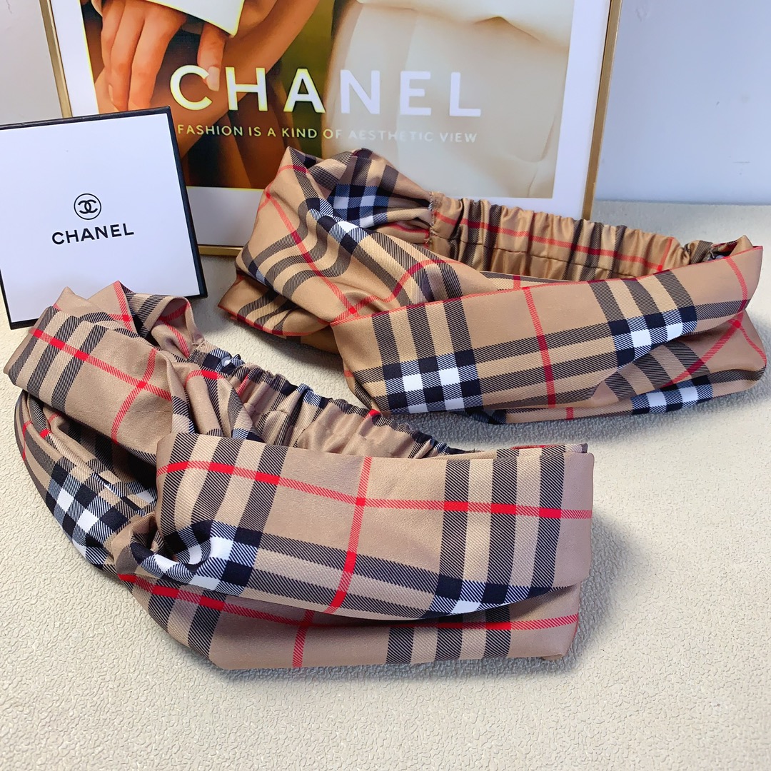 Cinta para el pelo Burberry, nuevo estilo de cuadros, cinta elegante, imprescindible para el verano, elegante y versáti…