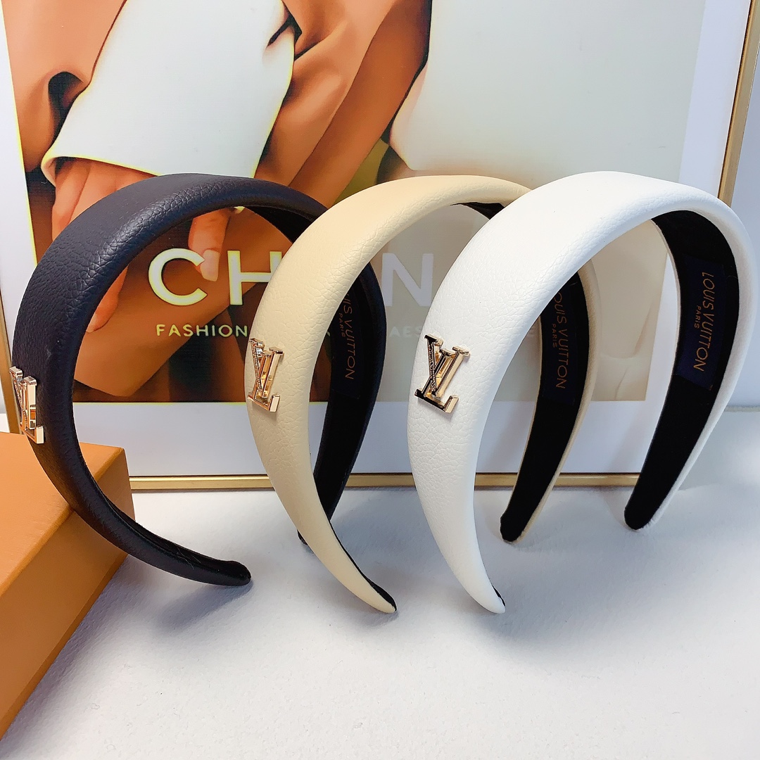 LV Louis Vuitton, diadema de la marca del burro, diadema de grano de naranja, estilo simple y lujoso, elegante y versát…