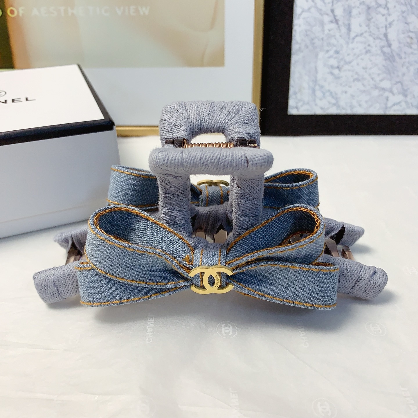 Chanel horquilla Chanel, horquilla de lazo vaquero con logo de acero inoxidable, elegante y versátil, accesorio diario …