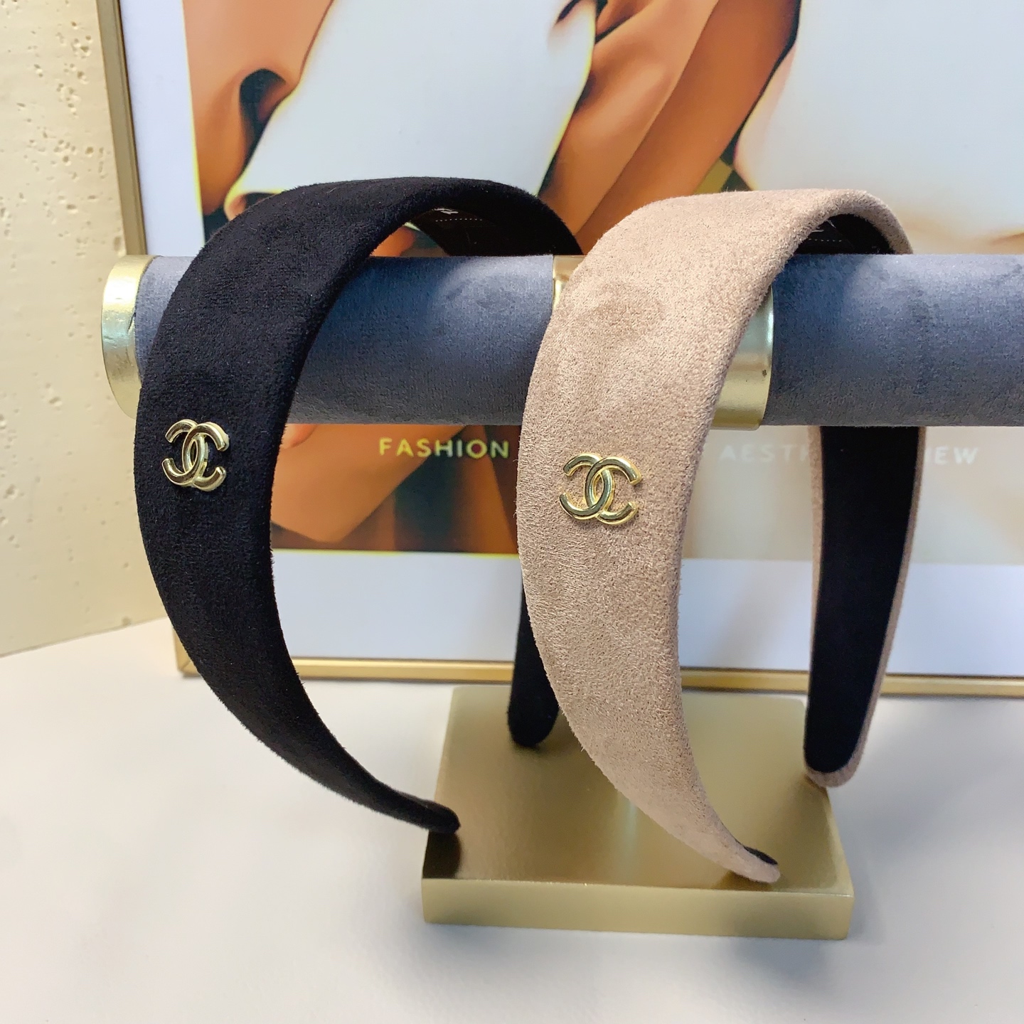 Diadema chanel pequeña, diadema chanel, diadema ancha de gamuza estilo lujo, elegante y versátil, imprescindible para c…
