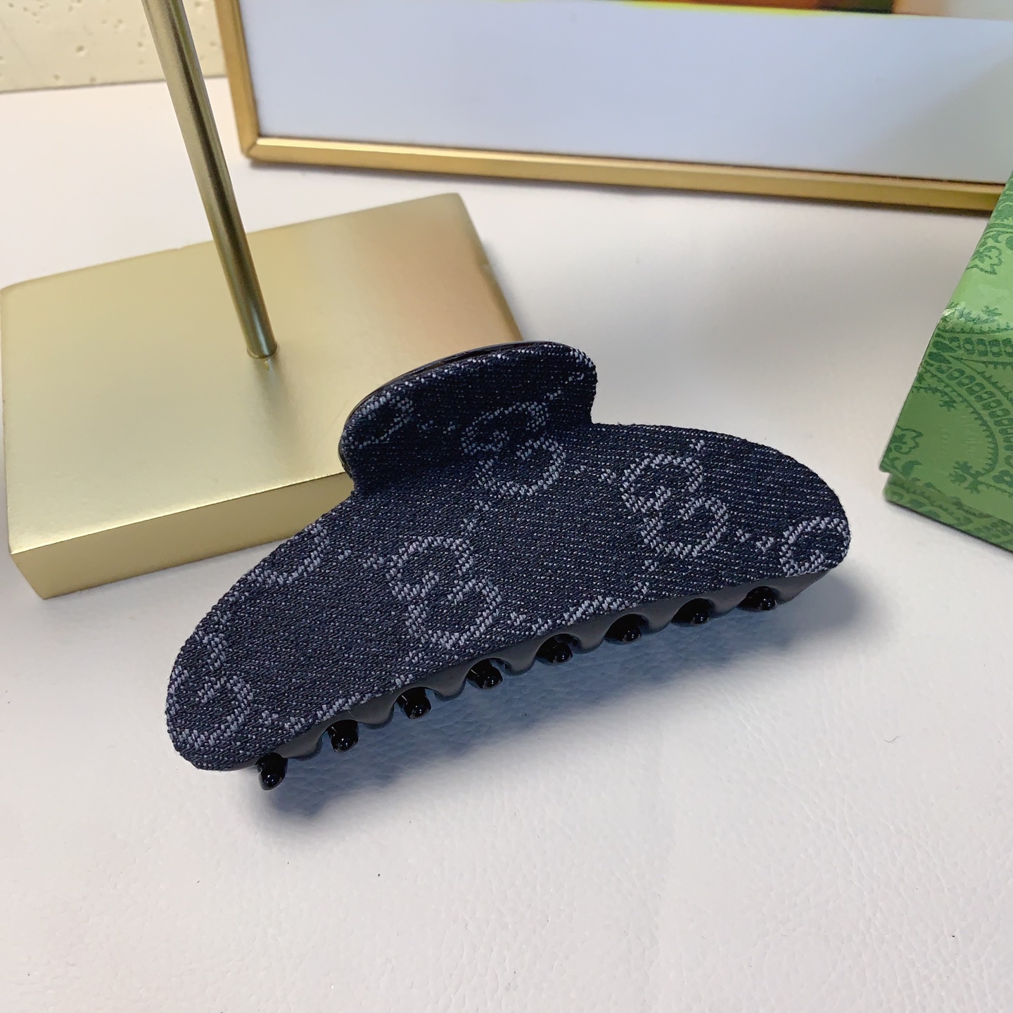 Gucci古驰 牛仔刺绣抓夹 気質百搭