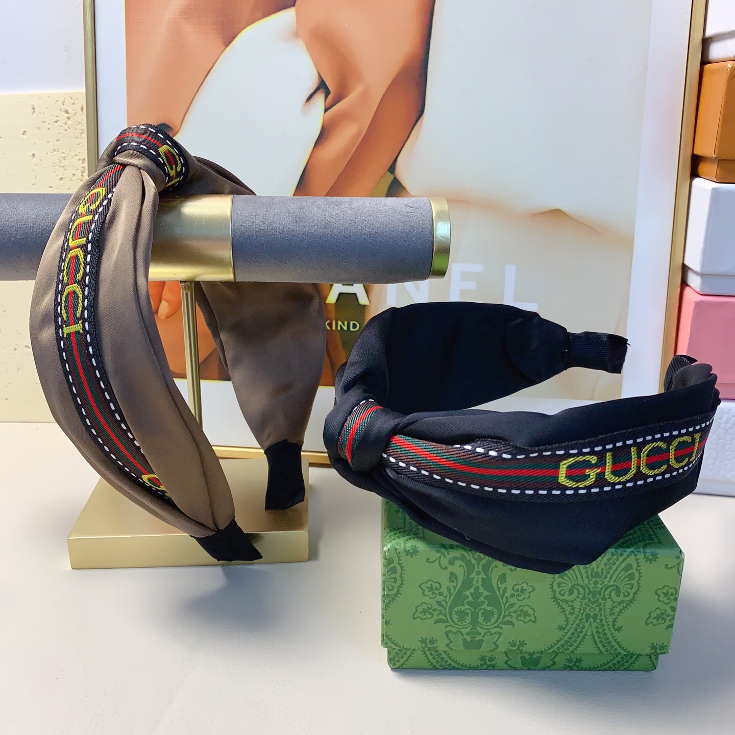 Gucci古驰発箍 - 织带刺绣ロゴの軽奢風デザイン