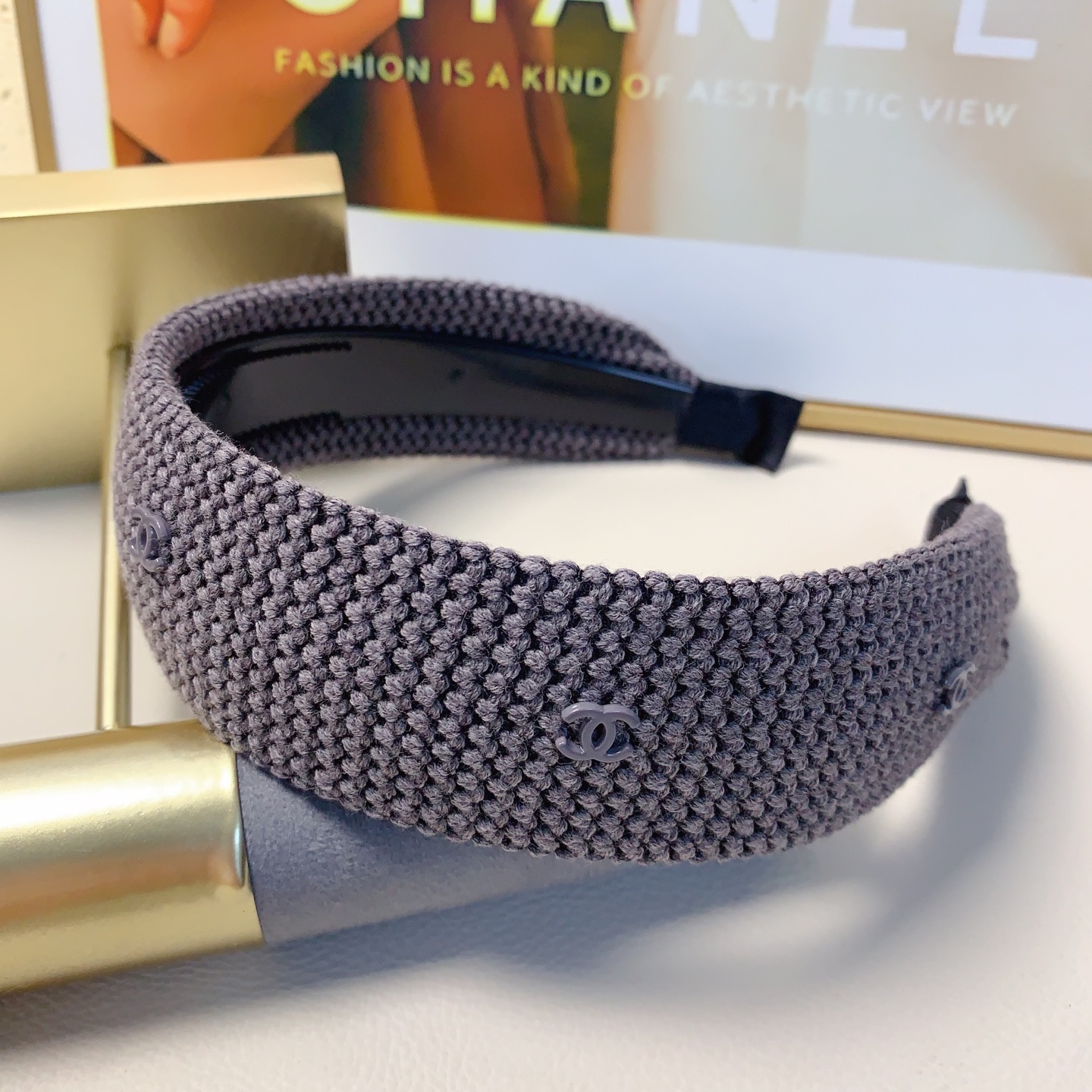 chanel小香chanel发箍宽版针织羊毛logo轻奢风发箍气质百搭小仙女必入单品名媛风十足～宝藏款 