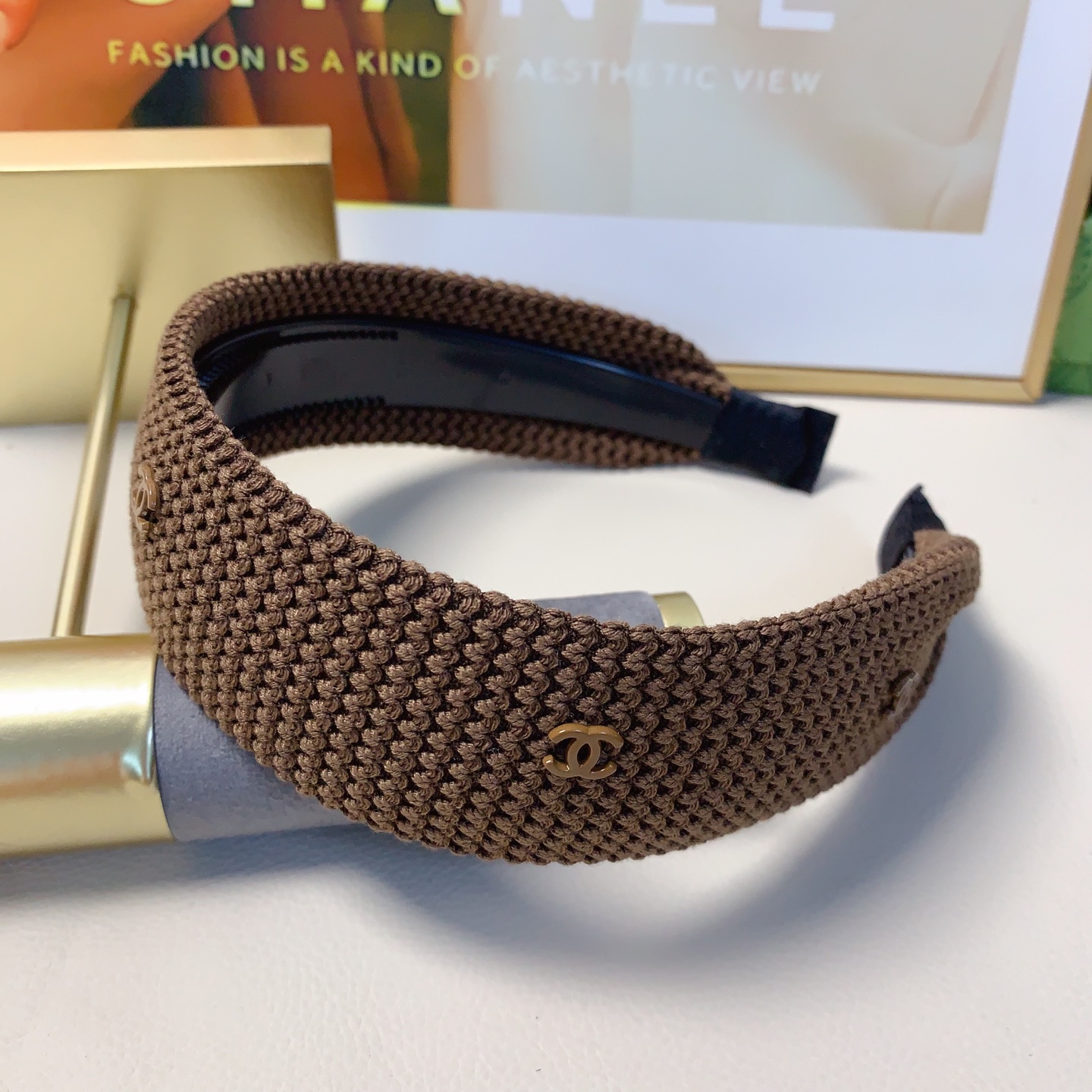 chanel小香chanel发箍宽版针织羊毛logo轻奢风发箍气质百搭小仙女必入单品名媛风十足～宝藏款 