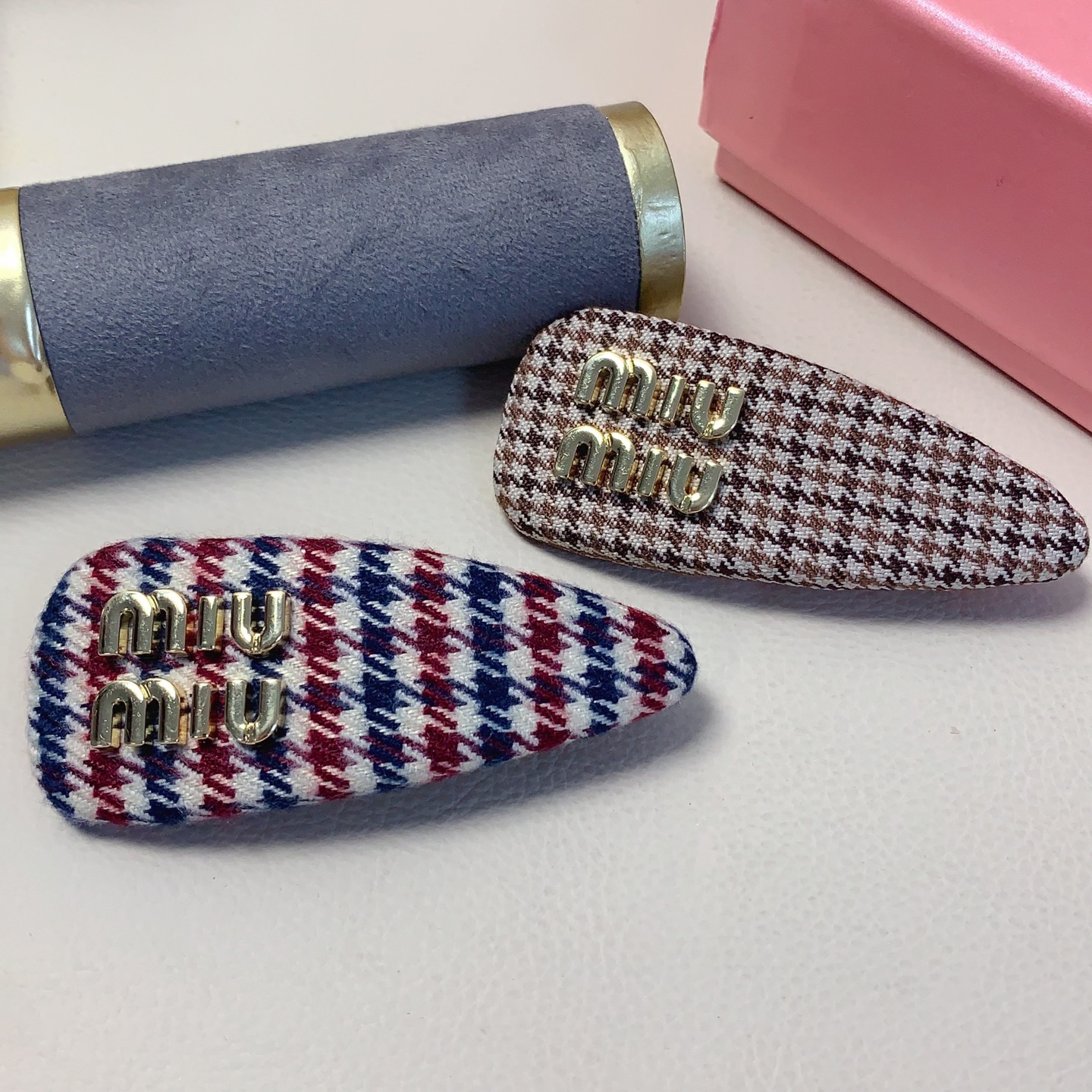 miumiu miumiu pin, same as ZG🔥houndstooth pin, clip, spring clip, elegant and versatile, must-have for fairies, treasu…