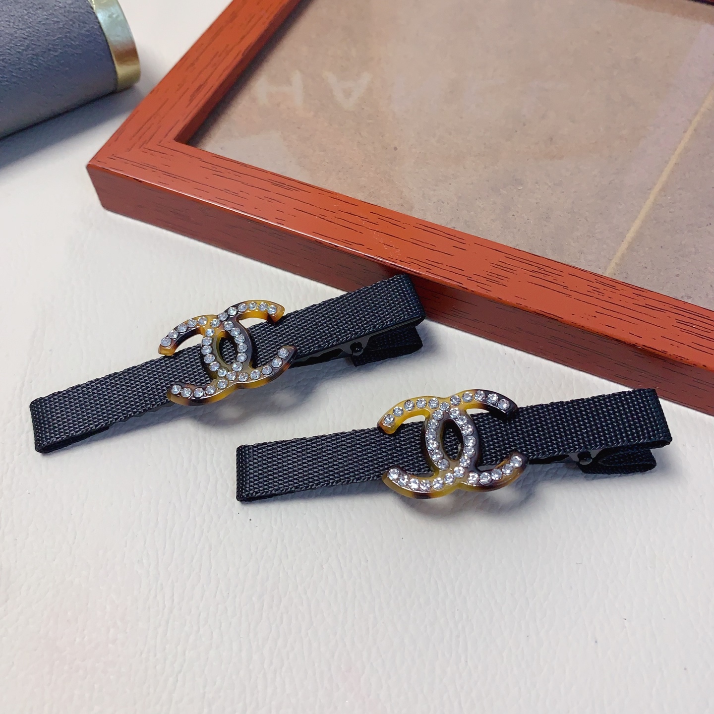Pinza para el cabello Chanel, pinza de acetato con strass, pinza para el borde, accesorio diario exquisito, elegante y …