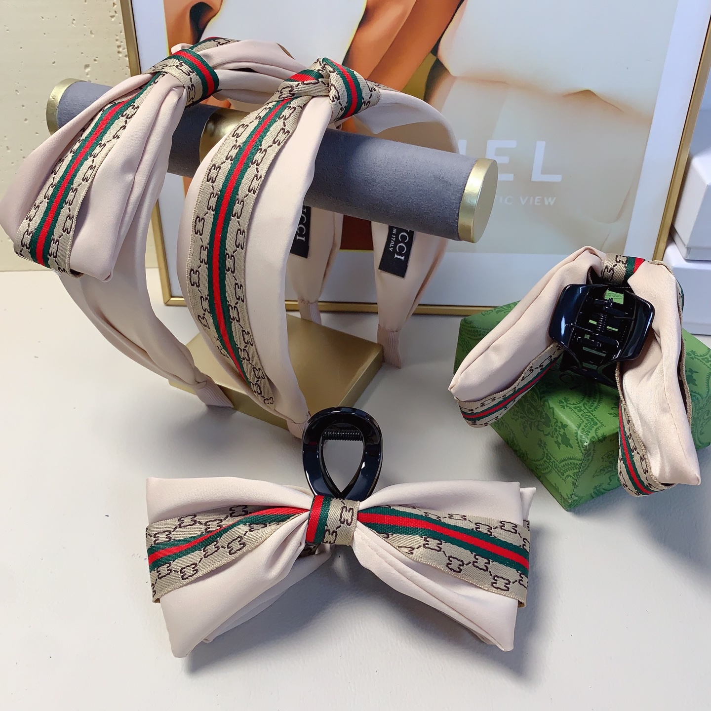 Gucci Gucci diadema, nueva diadema de cinta de seda estilo lujo, elegante y versátil, imprescindible para chicas, estil…