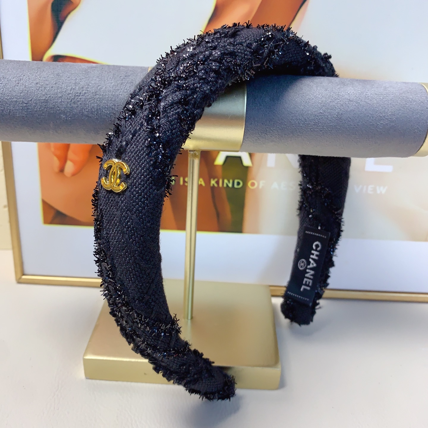 Chanel pequeño Chanel diadema diadema de lujo simple y elegante, versátil, imprescindible para hadas pequeñas, estilo d…