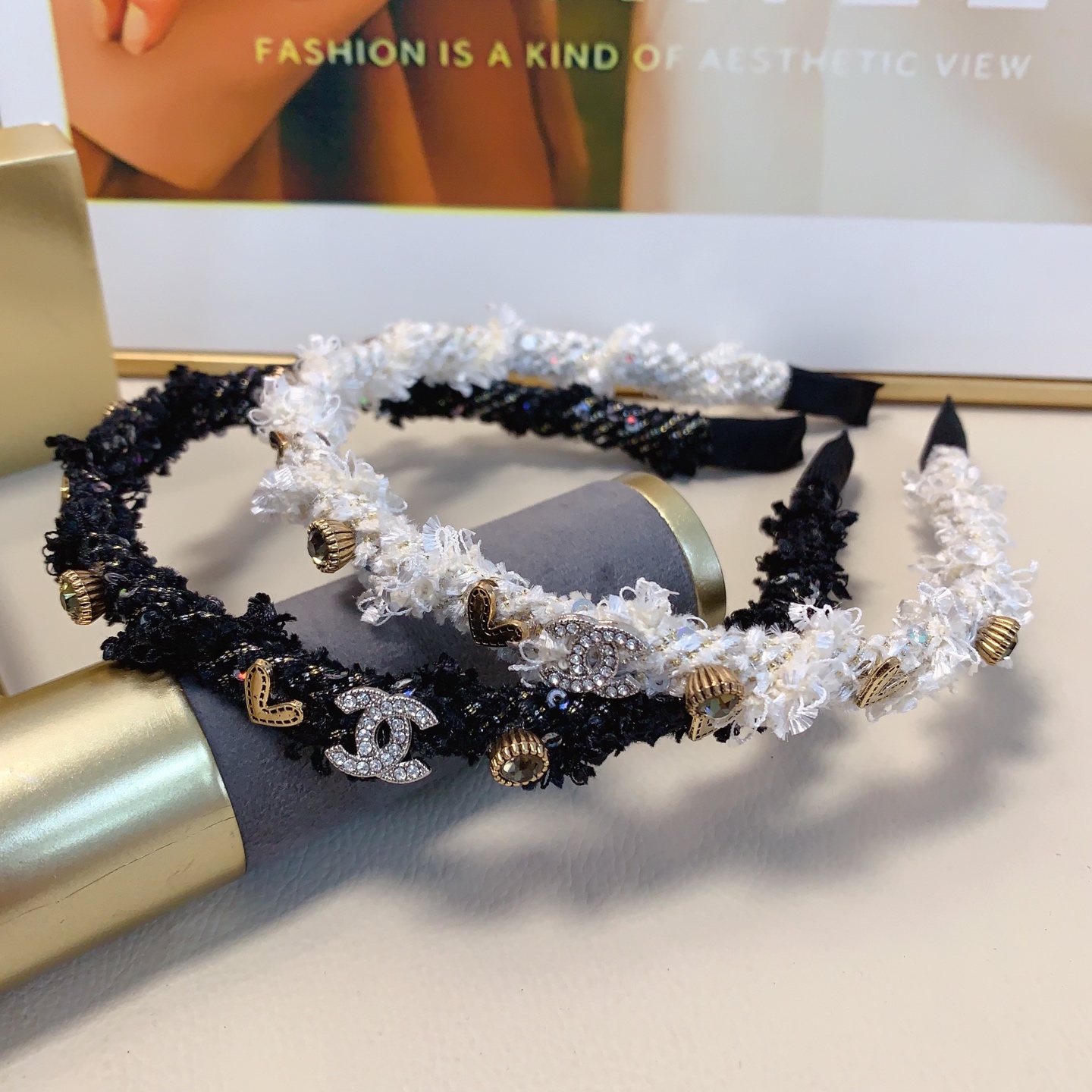 Chanel diadema estrecha de estilo minimalista, estilo lujoso, elegante y versátil, imprescindible para hadas pequeñas, …