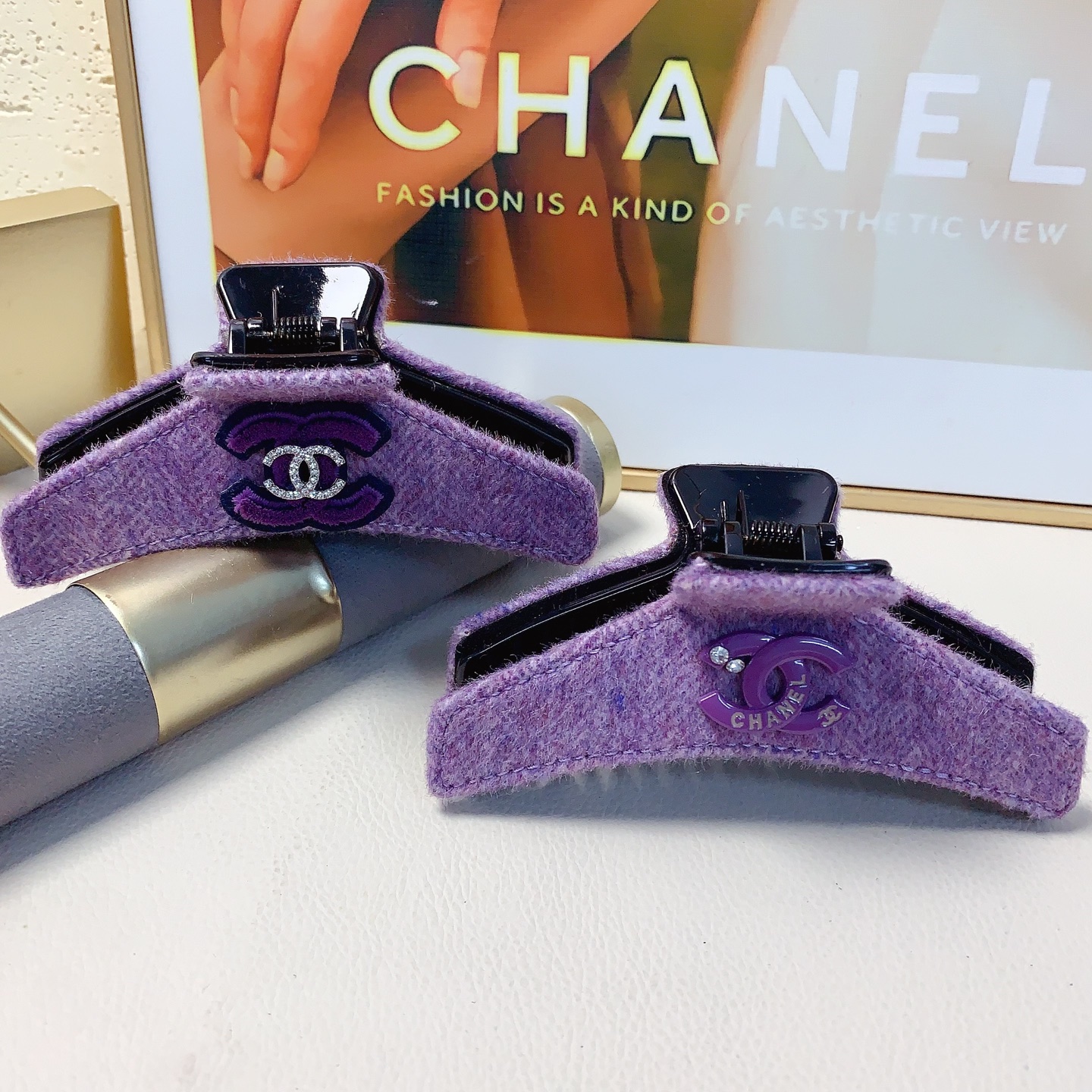 Horquilla Chanel pequeña, horquilla Chanel, pinza de cachemir elegante y versátil para el uso diario, pieza pequeña y e…