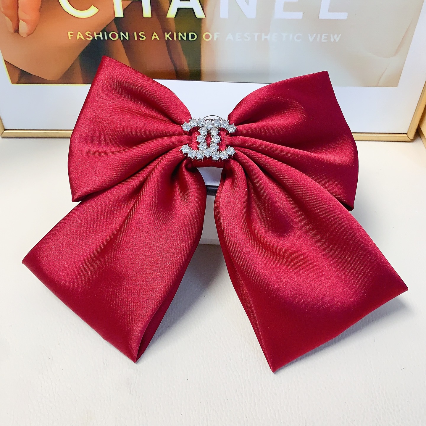 Horquilla Chanel pequeña, horquilla Chanel, horquilla de lazo con clip de resorte, forma tridimensional, elegante, mode…