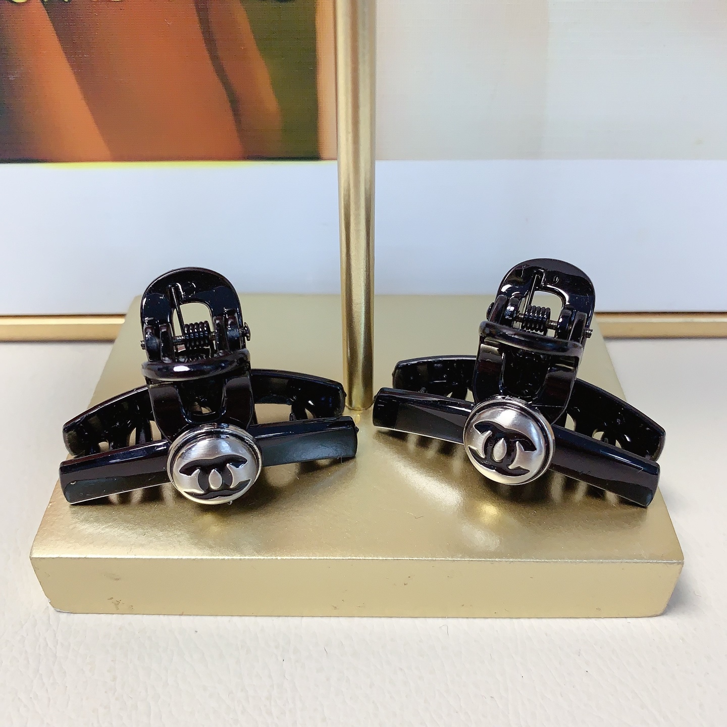 Horquilla CHANEL pequeña, pinza mini de acetato estilo coreano, elegante y versátil, accesorio diario refinado, impresc…