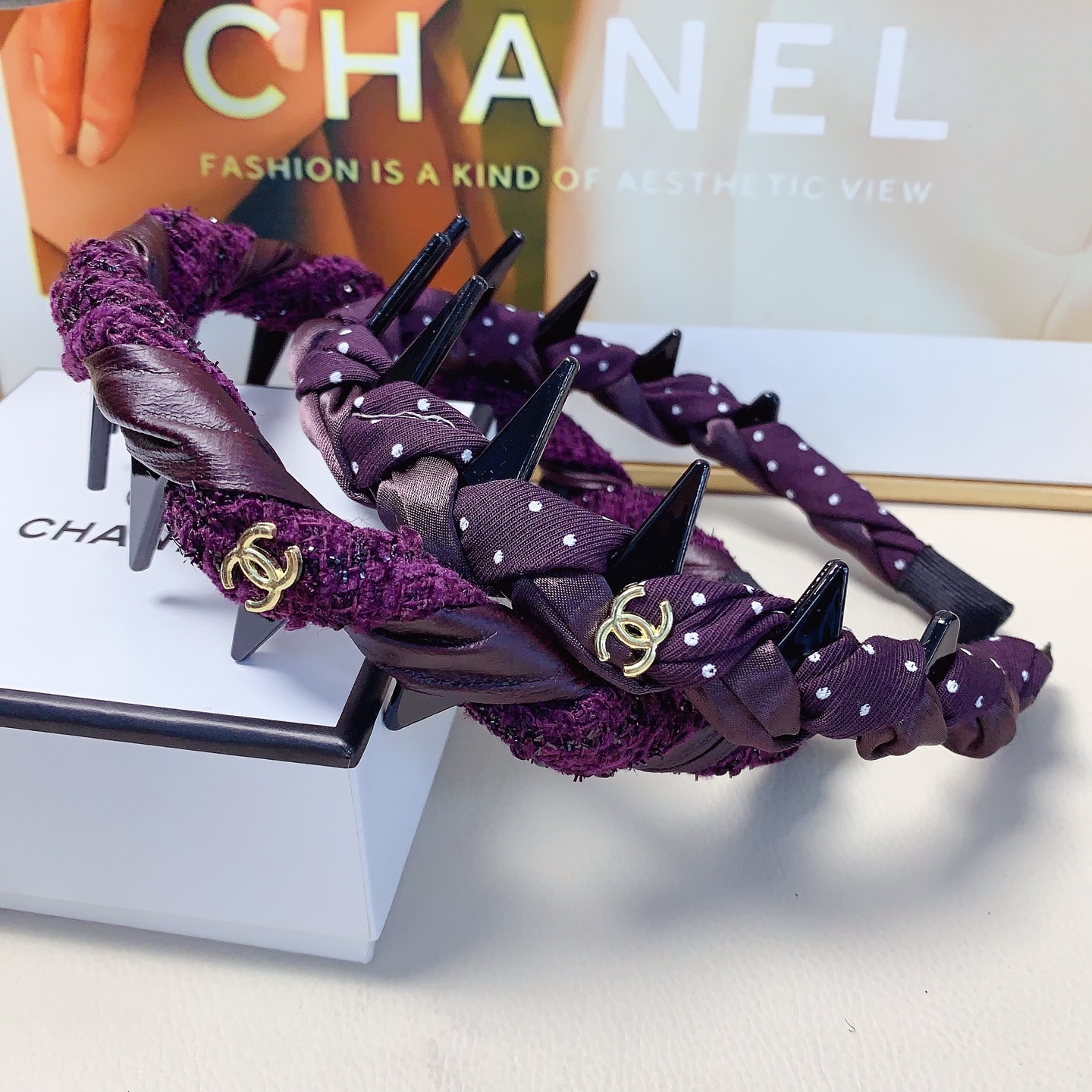 Diadema CHANEL pequeña, diadema antideslizante con dientes, estilo minimalista de lujo ligero, elegante y versátil, imp…