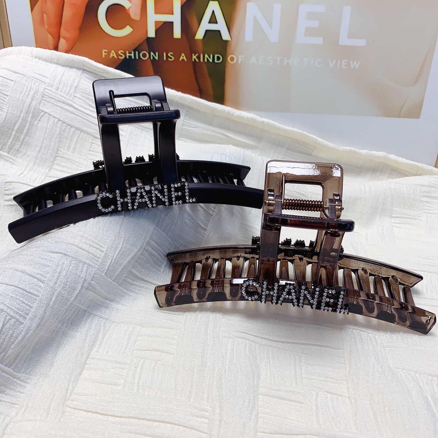 chanel pequeño chanel pinza para el pelo, pinza de acetato, elegante y versátil, accesorio diario exquisito, imprescind…