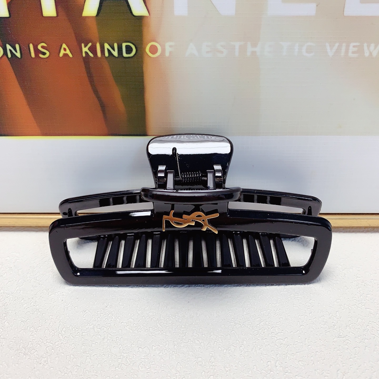 YSL Saint Laurent pinza para el pelo, pinza de acetato, elegante y versátil, accesorio diario exquisito, imprescindible…