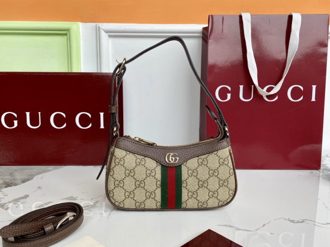 Gucci Mini Ophidia GG Shoulder Bag, Beige and Brown
