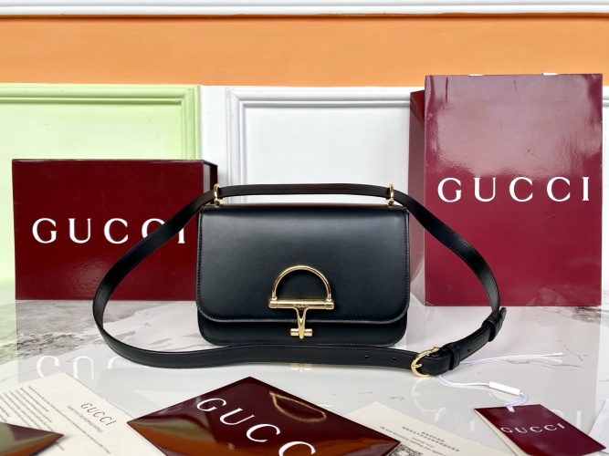 Gucci 846705 New Original Shoulder Bag - Black Leather, Gold Hardware 1 Gucci 846705 New Original Shoulder Bag - Black Leather, Gold Hardware
