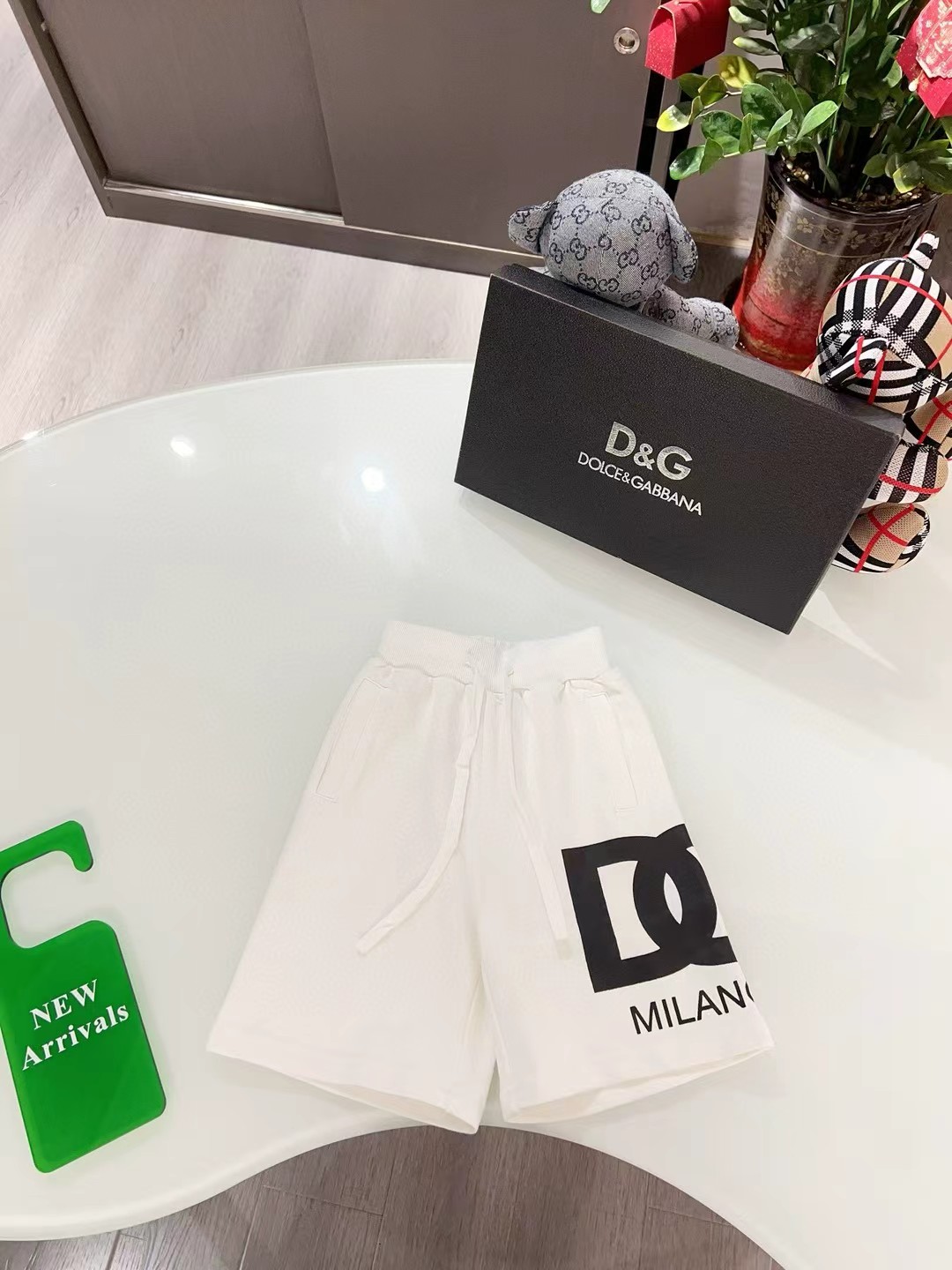 @126 mostrador original personalizado pantalones cortos, pantalones cortos tipo bermuda de algodón con logotipo DG, dis…
