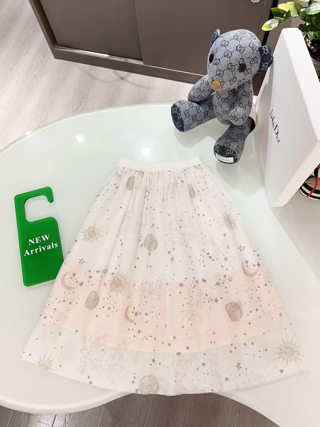 @138 Falda de gasa personalizada original de mostrador, serie de estrellas y luna, envío inmediato, tallas 100-160