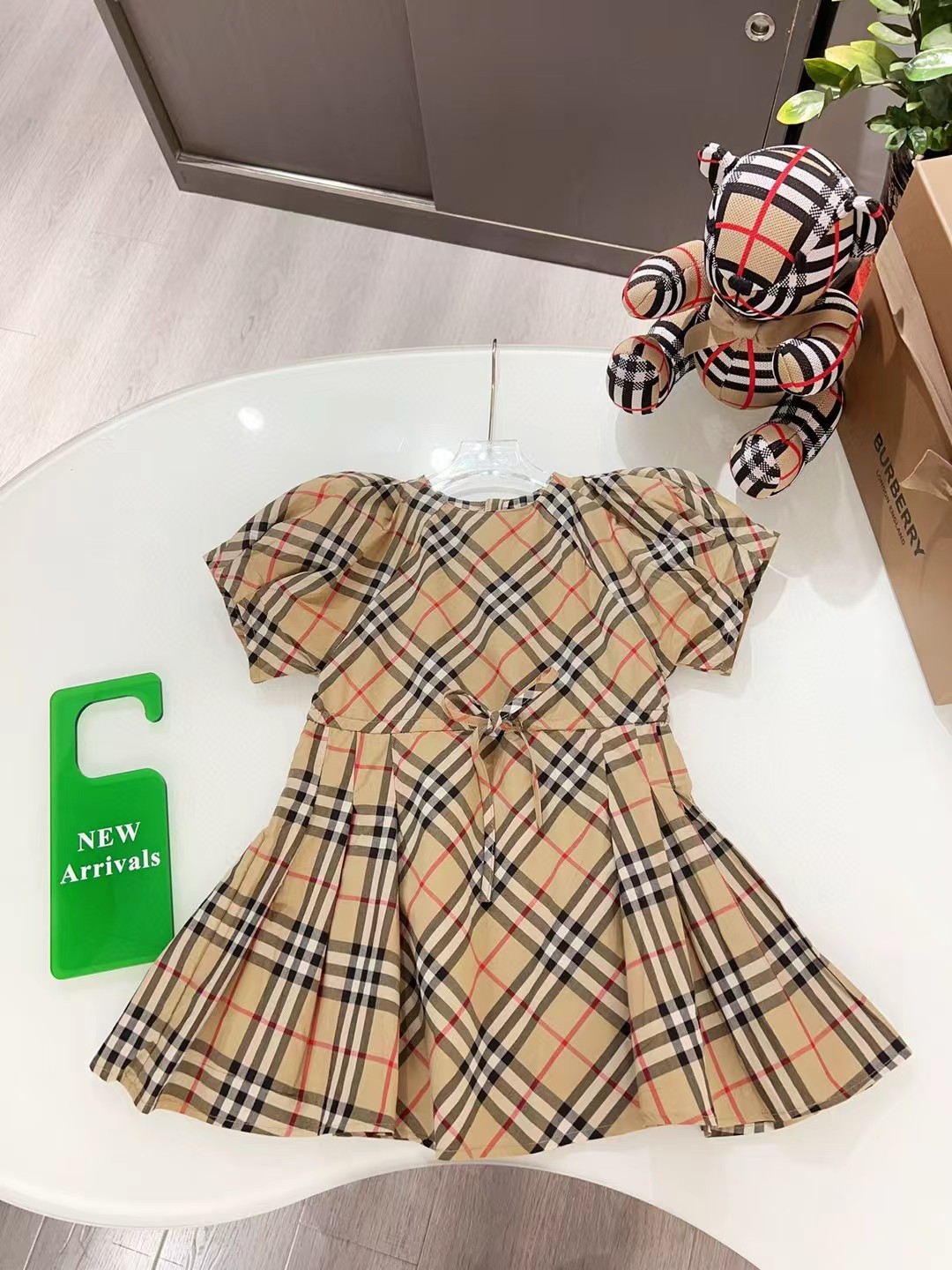 @168 réplica original de boutique, vestido de algodón a cuadros, confeccionado en tejido de sarga de algodón …