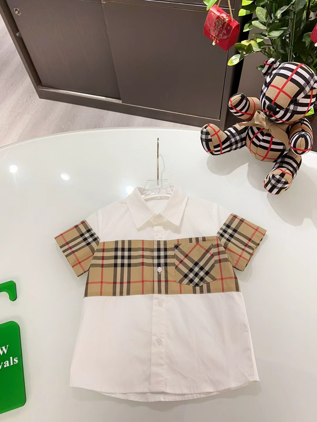 Sin menos @106 versión original de mostrador personalizada camisa de algodón con paneles de cuadros, confecci…